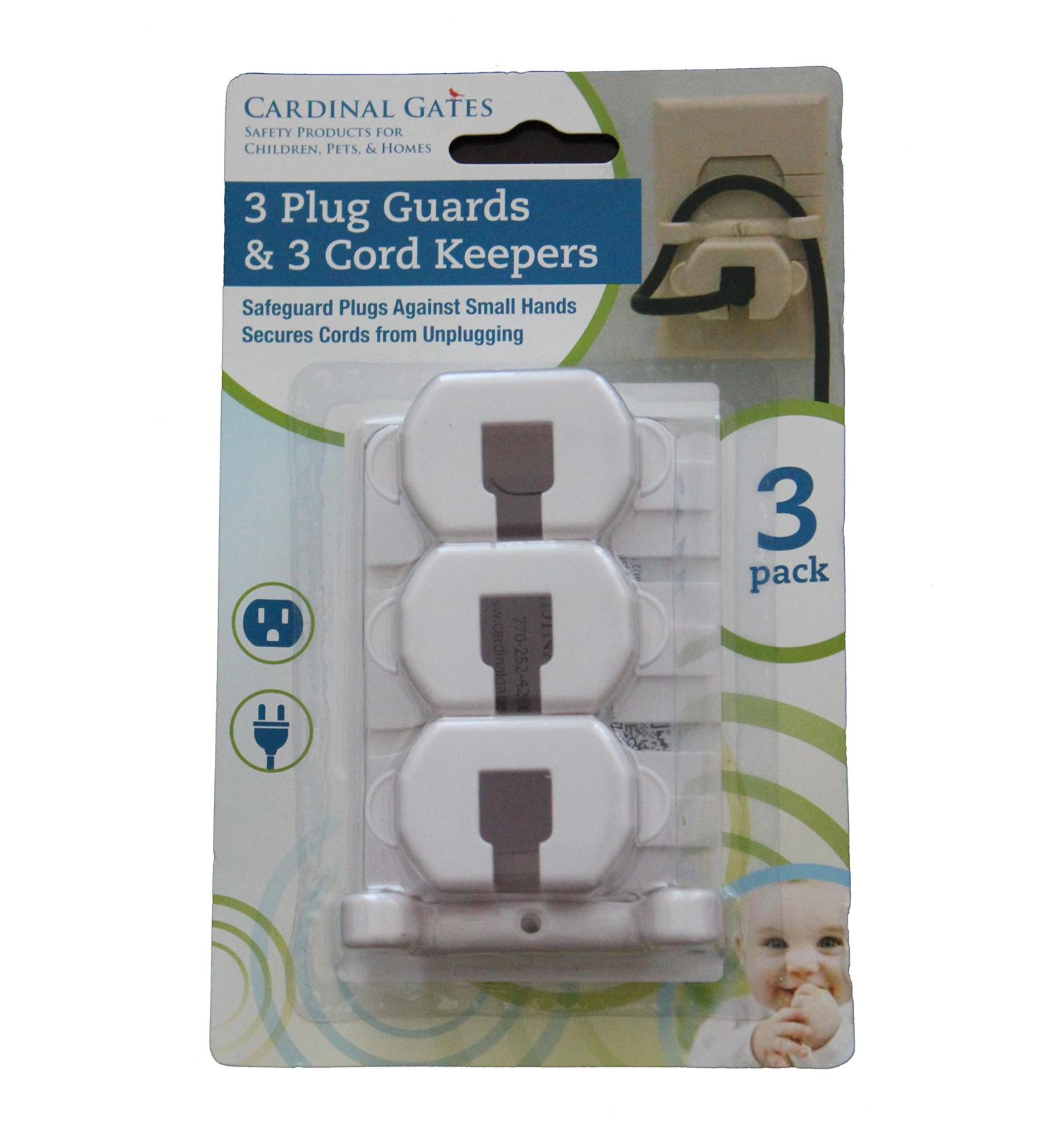 Cardinal Gates Plug Guard and Cord Keeper Set - White (3 Pieces) - Buy Online on GoSupps.com