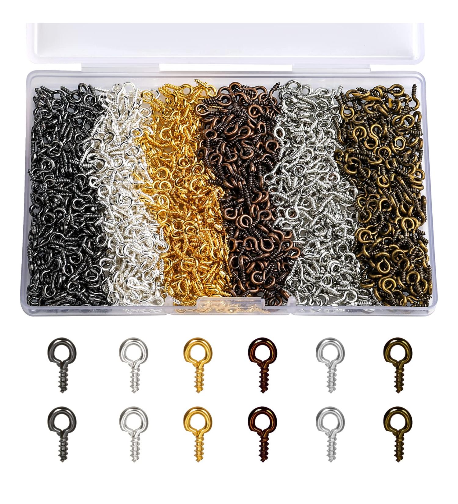 SAVITA 1200pcs Metal Screw Eye Hooks for DIY Arts & Crafts - 6 Colors - Buy Online on GoSupps.com