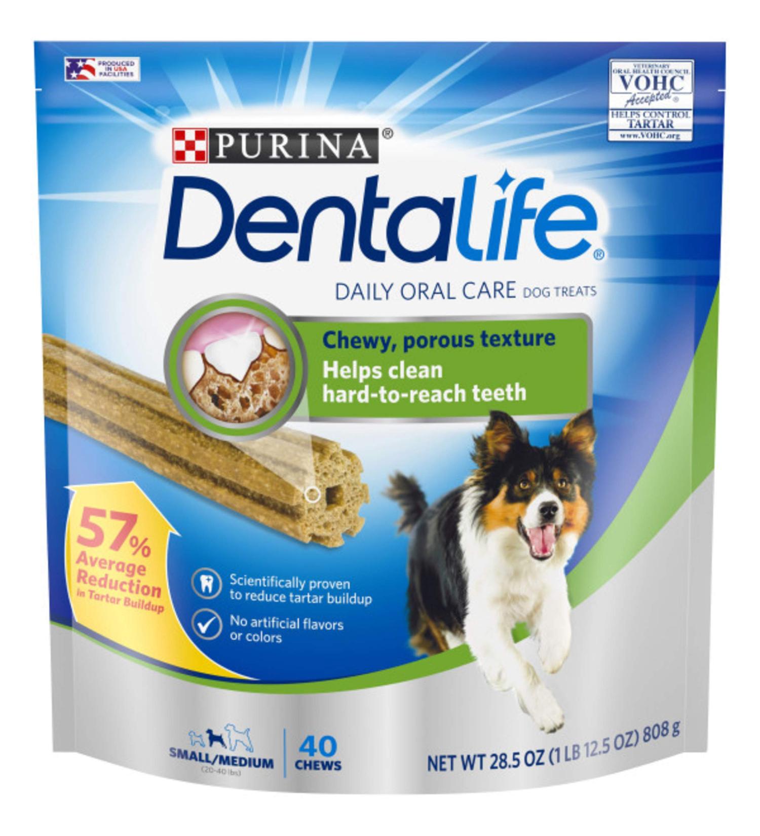 Purina DentaLife Daily Oral Care Dental Dog Chew Treats - Small/Medium, 40 Treats - Buy Online on GoSupps.com