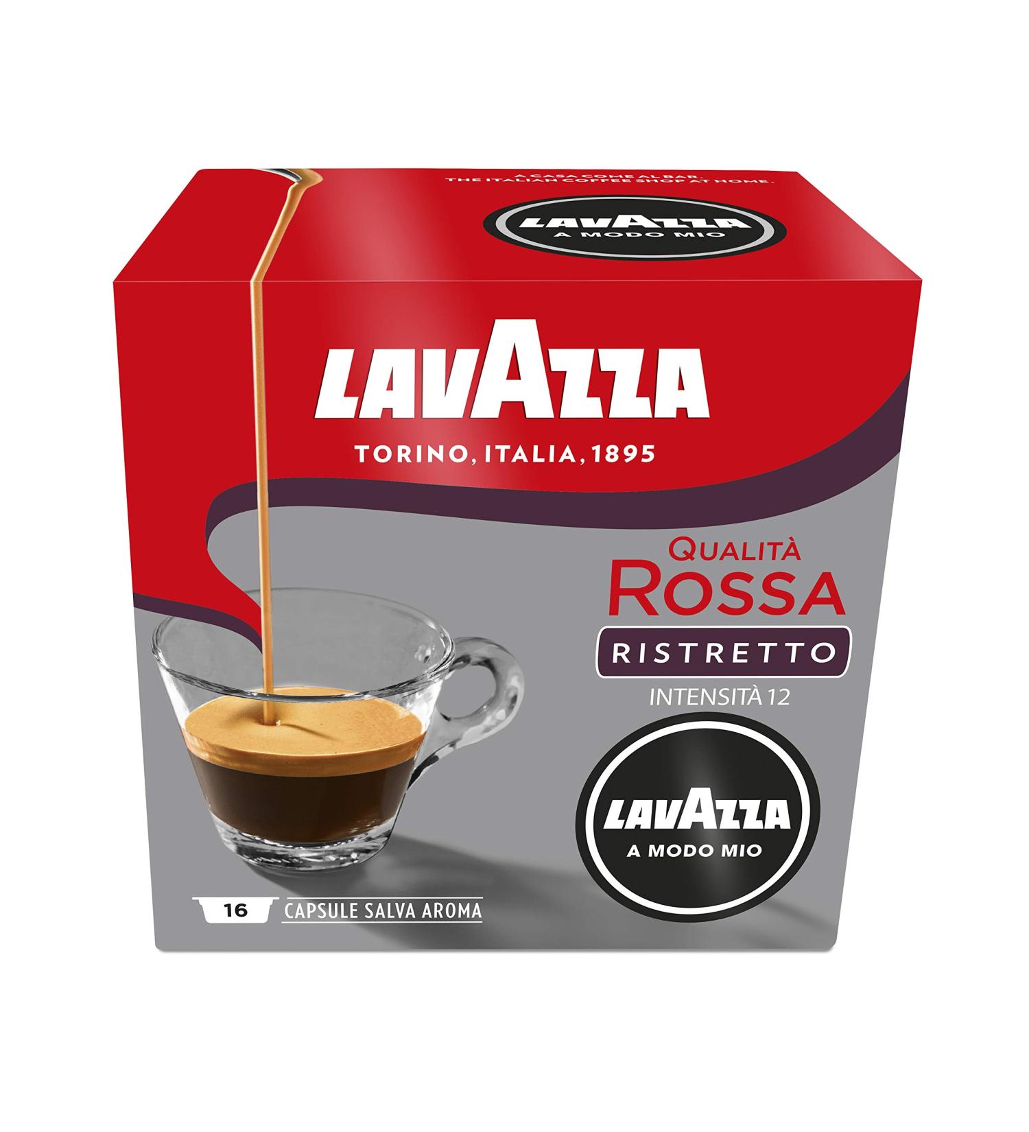 Lavazza A Modo Mio Qualita Rossa-Ristretto Pack of 2 boxes of 16 capsules (2 x 120 g) - Buy Online on GoSupps.com