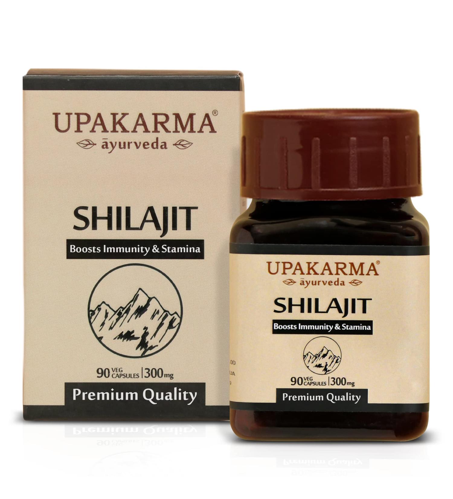 UPAKARMA Ayurveda 100% Pure Shilajit Capsules for Strength & Stamina - 90 Count - Natural Source of Fulvic Acid & Trace Minerals - 1000MG - Immune Support - 45 Day Supply - Buy Online on GoSupps.com