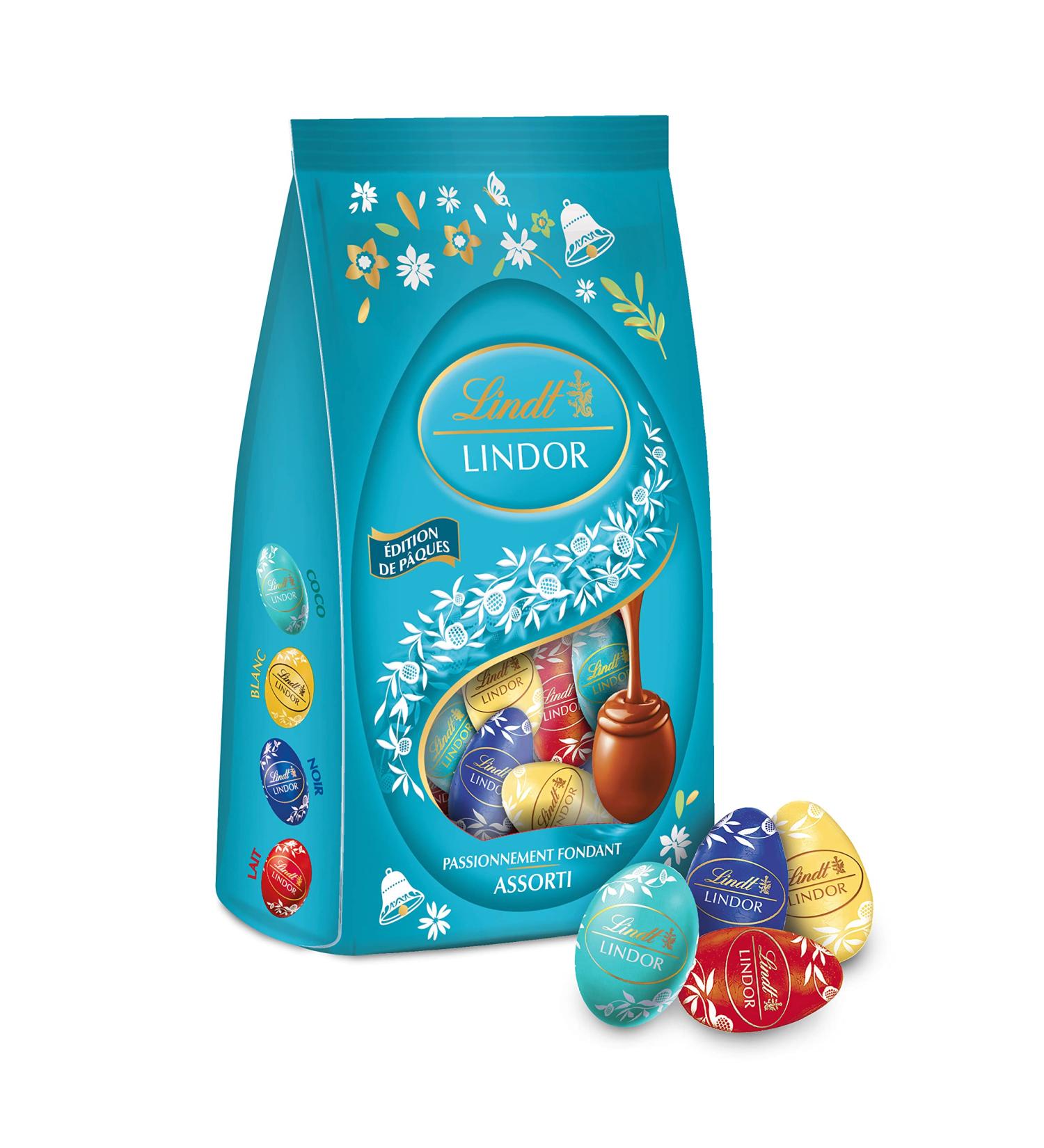 Lindt - Bag of Mini-LINDOR Easter Edition Eggs - Assortment of Milk Dark White and Coconut Chocolates - Ideal for Easter 180g - Buy Online on GoSupps.com