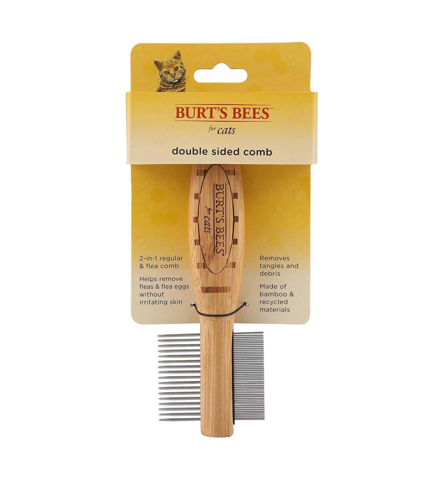 Burt's Bees for Pets Double Sided Cat Grooming Brush | Shedding & Detangling Comb for Cats - Buy Online on GoSupps.com