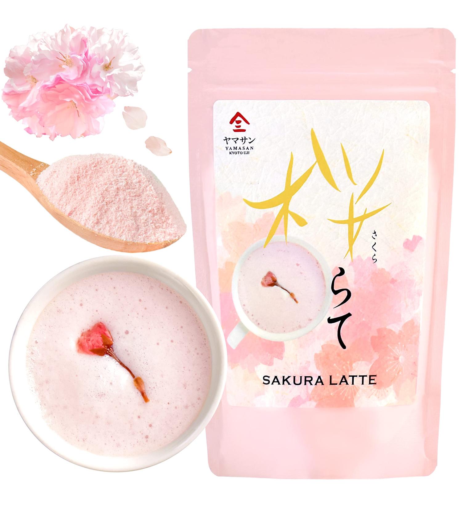Sakura Latte powder Japanese Cherry Blossom Drinks Sweetened 3.5oz(100g) YAMASAN  - Buy Online on GoSupps.com