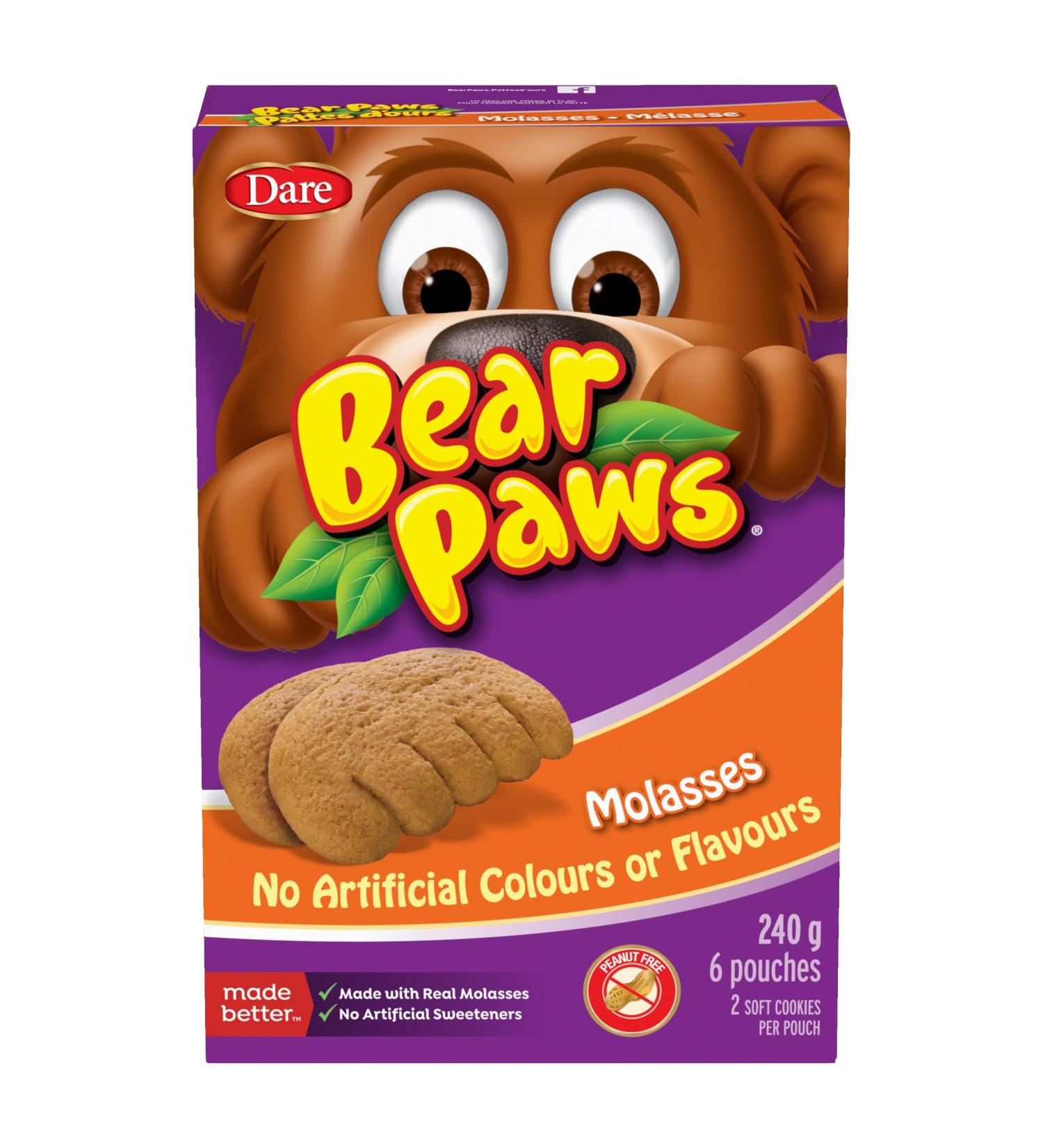 Bear Paws Molasses Cookies - Soft Cookie Snack Packs School Snacks Made With Real Molasses Peanut Free 240g 6 Pouches Molasses 240g (6 Pouches) - Buy Online on GoSupps.com