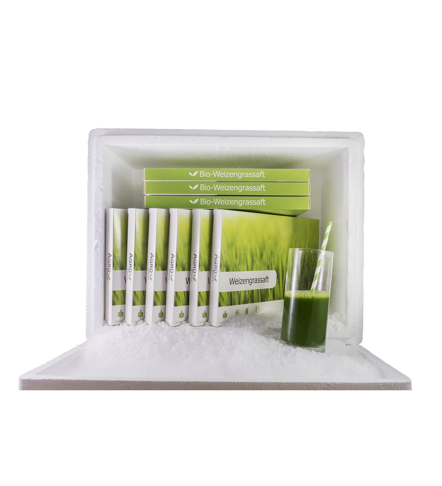 Agrosprouts Organic Wheatgrass Juice QUARTALSBOX - Frozen / from the farmer / AT BIO-301 - Buy Online on GoSupps.com