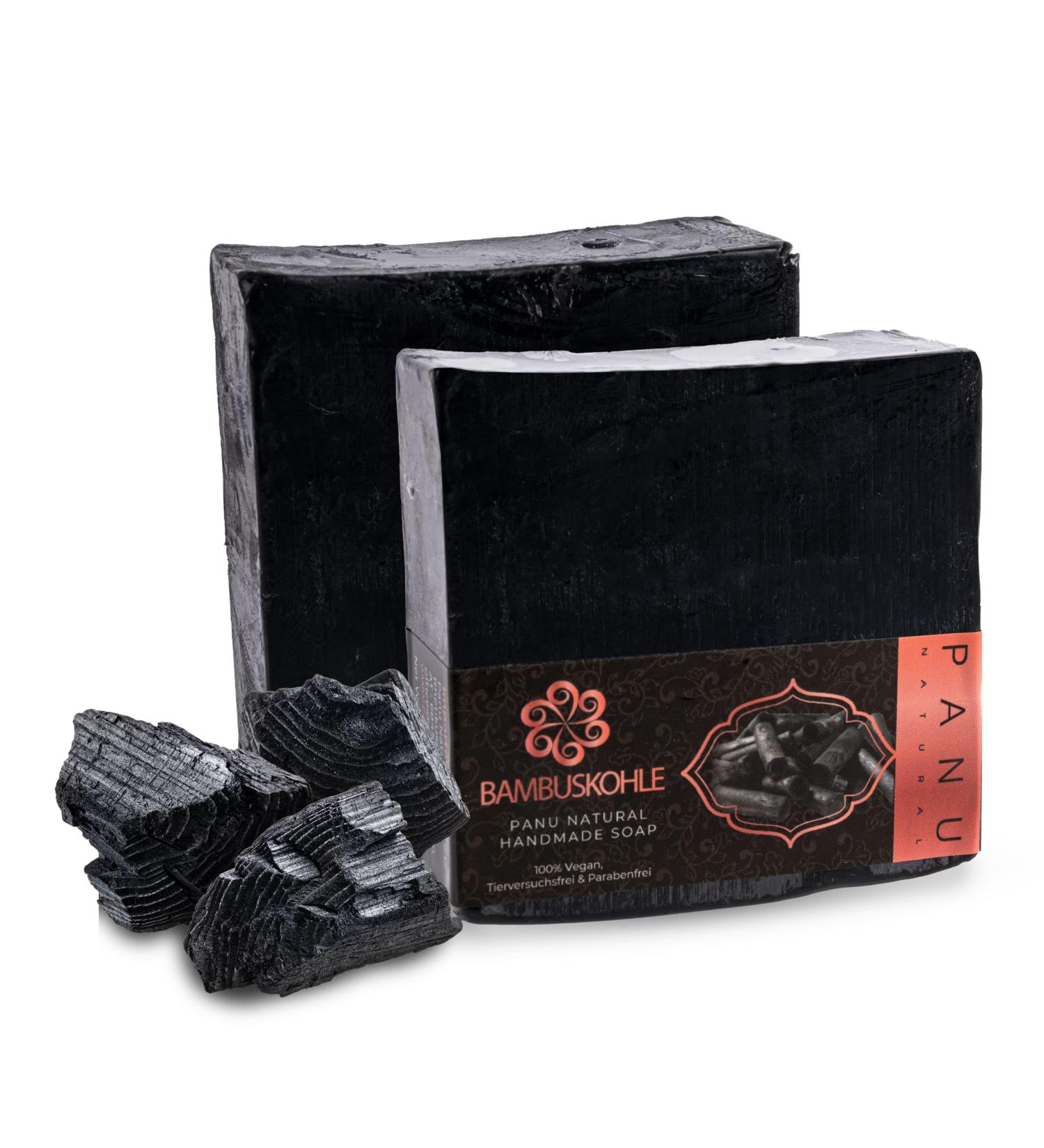 Panu Black Soap - Natural Antibacterial Activated Charcoal for Acne & Greasy Skin | 110g Shaving Soap for Men & Women - Buy Online on GoSupps.com
