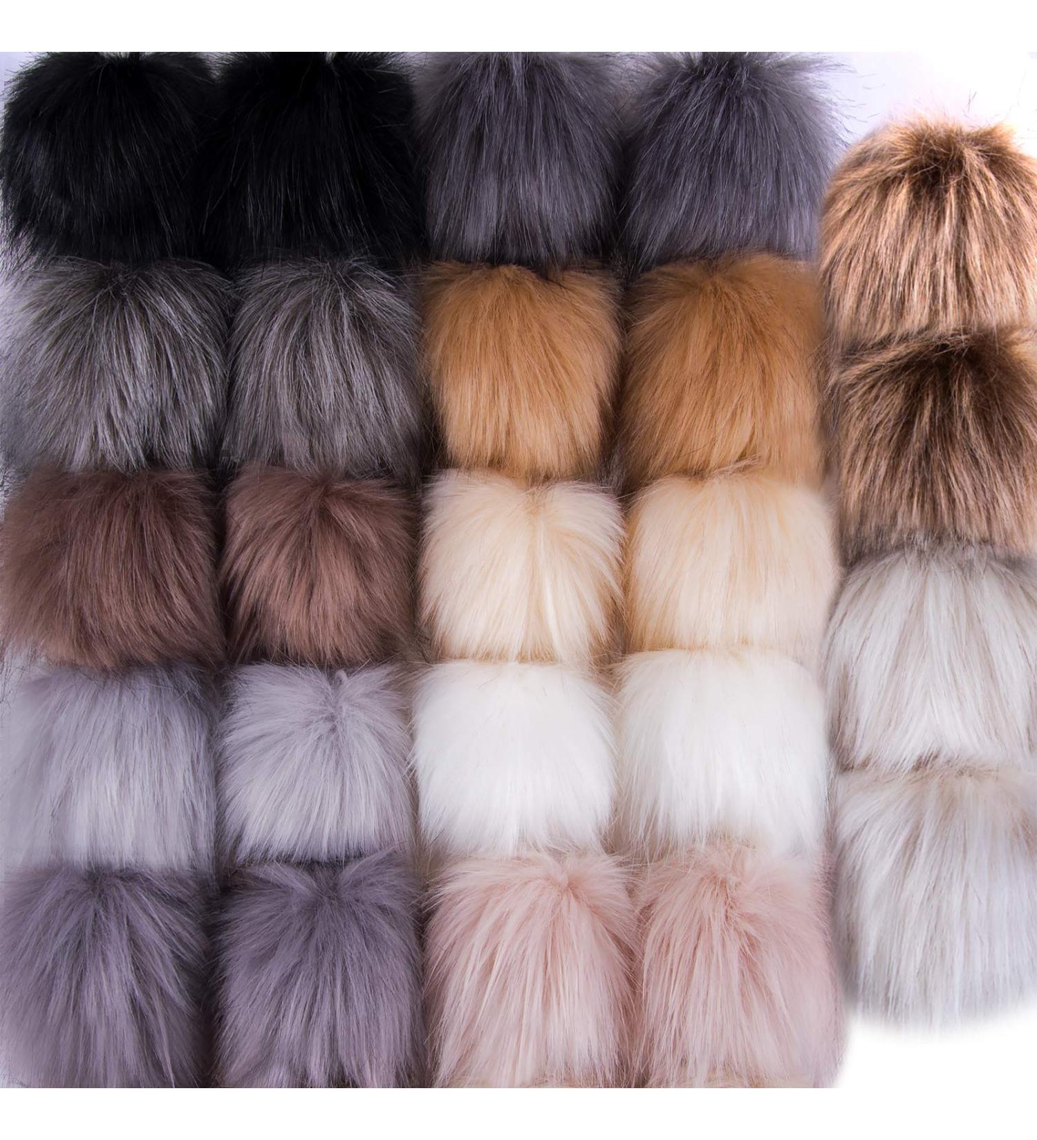 SIQUK 24 Pieces Faux Fur Pom Pom Balls - 12 Dark Colors - DIY Fluffy Pom Poms for Hats, Keychains, Scarves and Accessories - Buy Online on GoSupps.com
