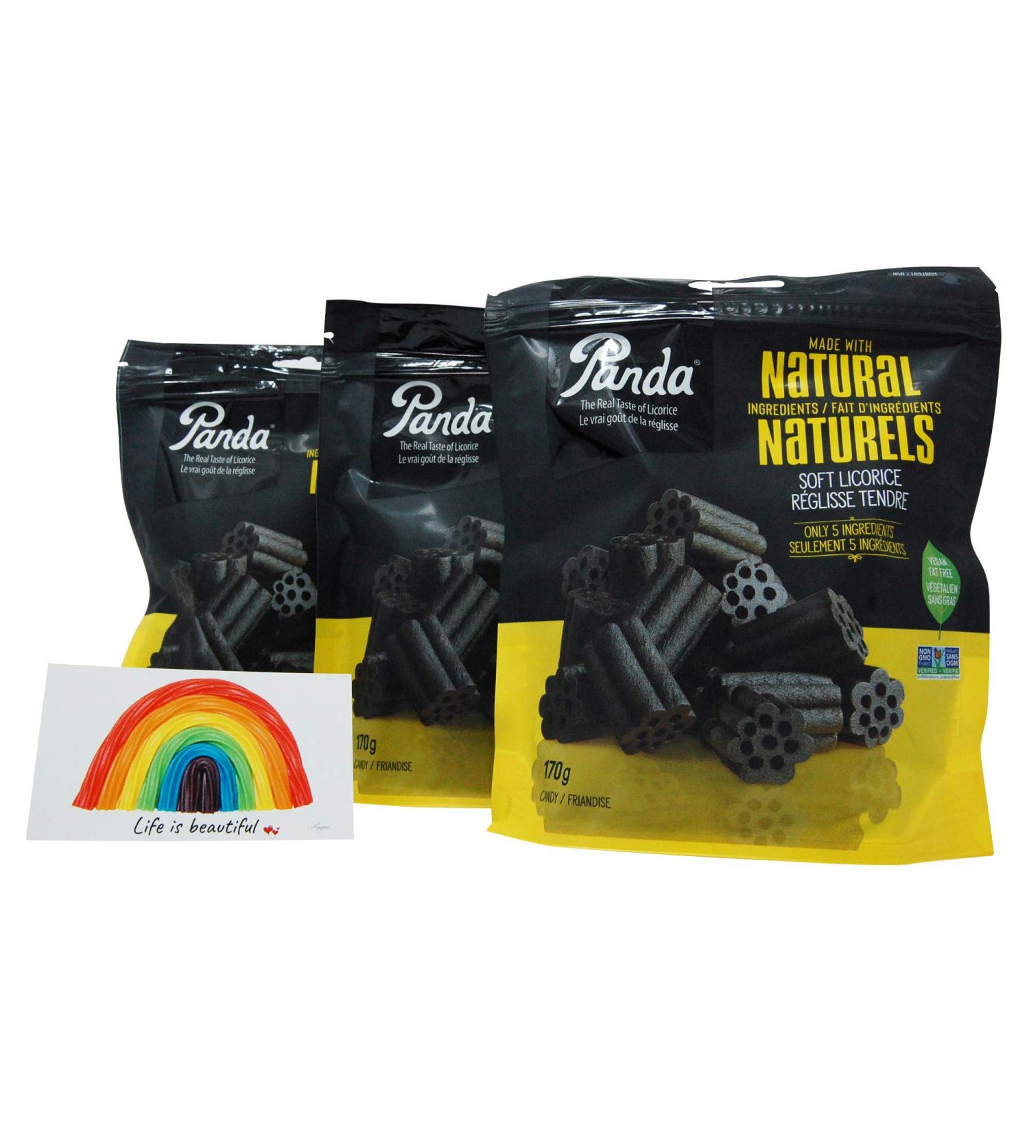Panda All Natural Soft Black Licorice Candy Value Pack Bundle (3 Bags) - Buy Online on GoSupps.com