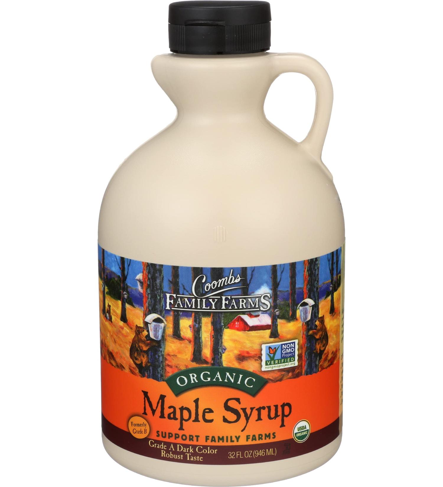 Coombs Family Farms Organic Maple Syrup - Grade A Dark Color, Robust Taste, 32 Fl Oz - Buy Online on GoSupps.com