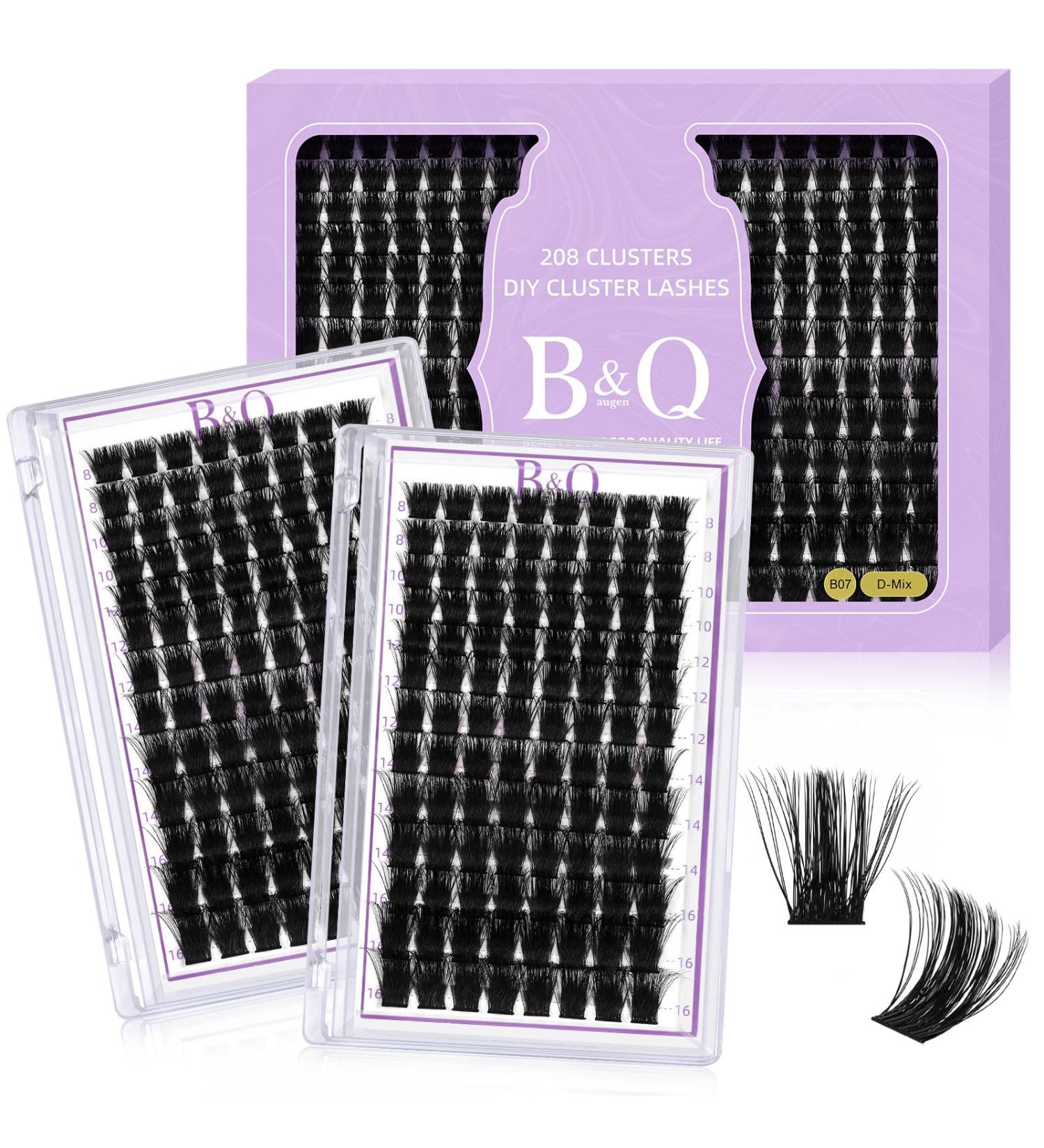 Lash Clusters 208 PCS D Curl Volume Individual Eyelash Extensions Kit - Soft Wispy False Lashes - DIY Lash Extensions 8-16mm - Comfortable Band - Pack of 1 - Buy Online on GoSupps.com