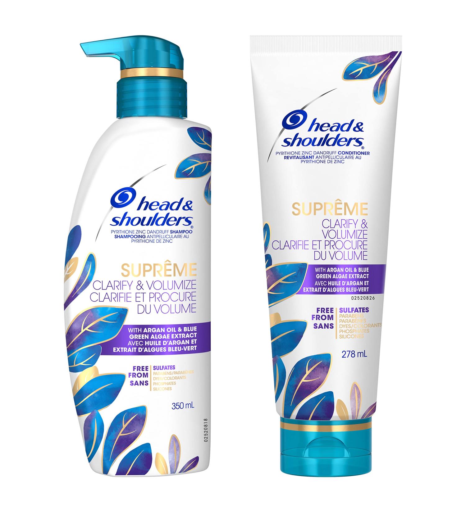Head and Shoulders Supreme Clarify & Volumize Shampoo and Conditioner Dual Pack 350ml Shampoo + 278ml Conditioner Shampoo and Conditioner Set - Buy Online on GoSupps.com