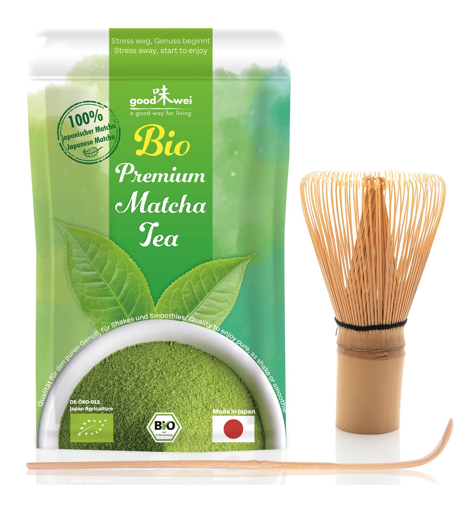 Organic Matcha Starter Set - 30g Japan Organic Matcha with Whisk & Spoon | Premium Quality & Free International Shipping - Buy Online on GoSupps.com