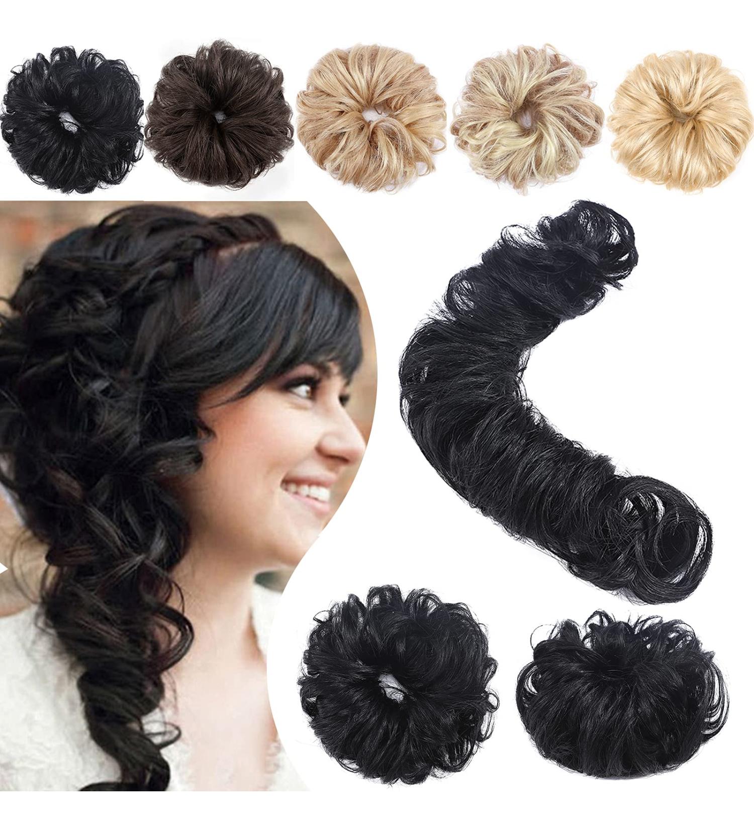 SEGO Long Hairpiece Hair Tie Extensions - Real Hair Messy Bun Updo Voluminous Wavy Hair Extension (32G) - Black#1 - Buy Online on GoSupps.com
