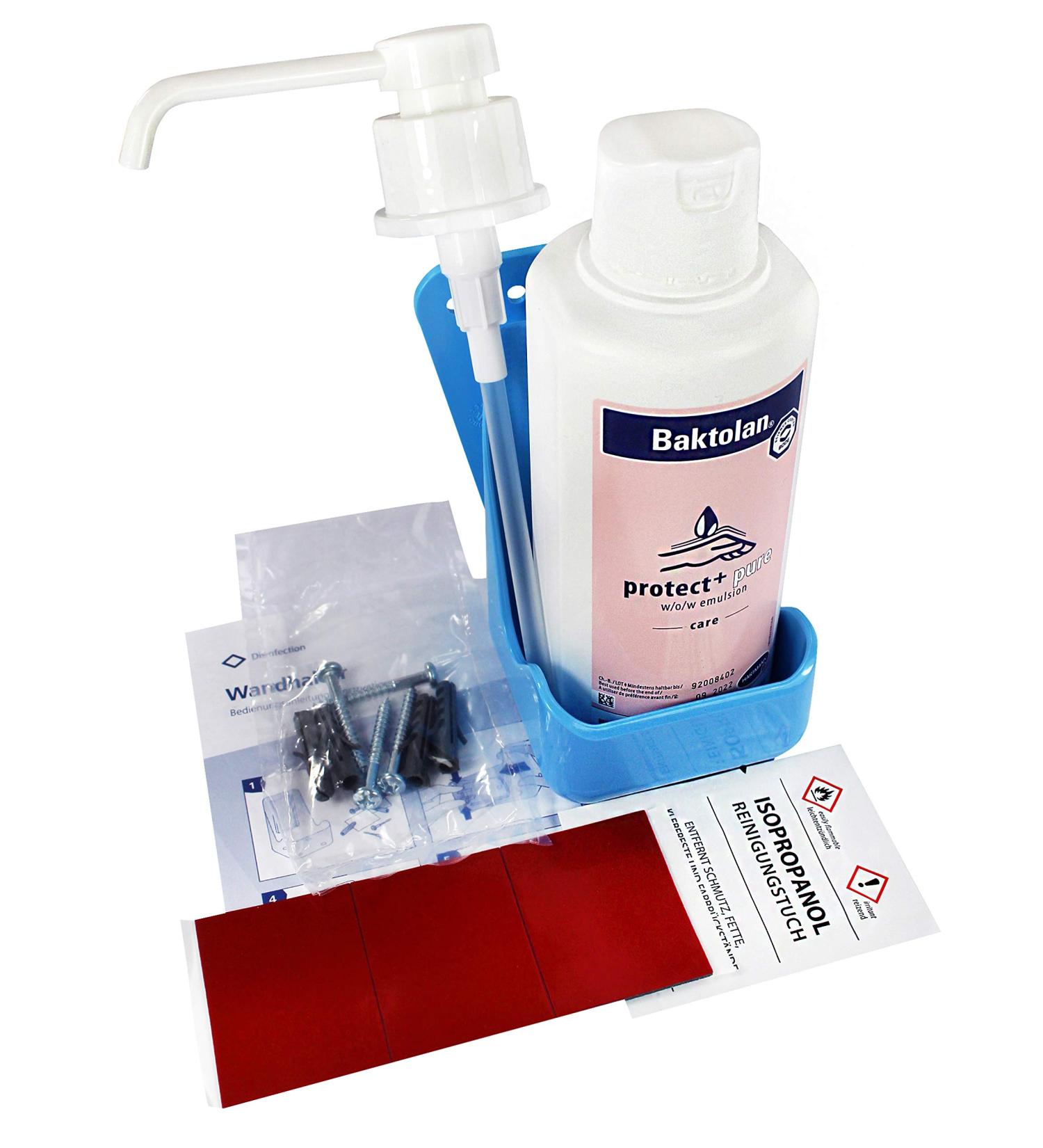 Buy Baktolan Protect+ Pure 350 ml with Dosing Pump 500 ml & Wall Holder - Best International Shipping - Buy Online on GoSupps.com