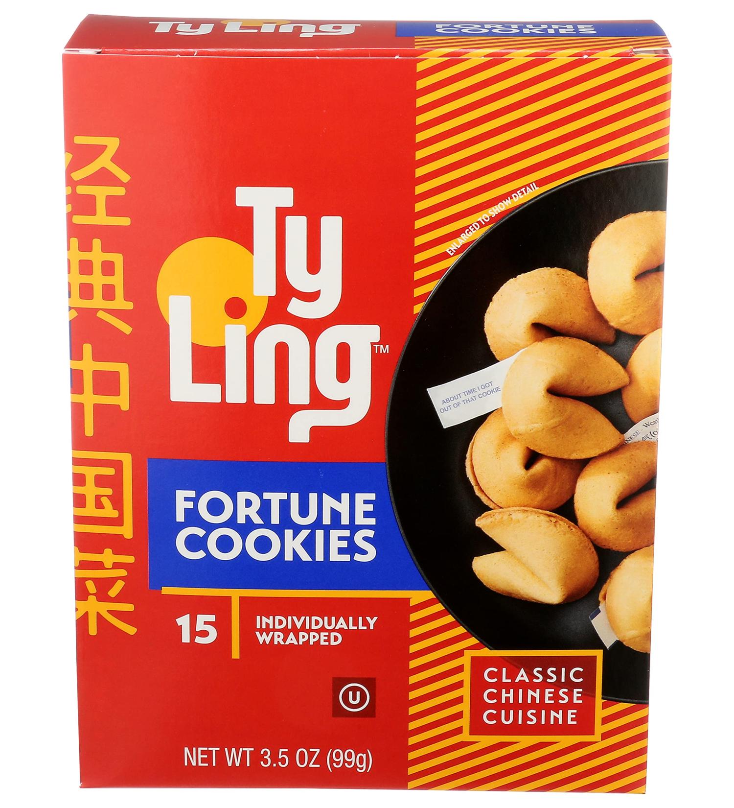 Ty Ling Fortune Cookies 3.5oz Box - 180 Individually Wrapped Cookies (12 Packs) - Buy Online on GoSupps.com