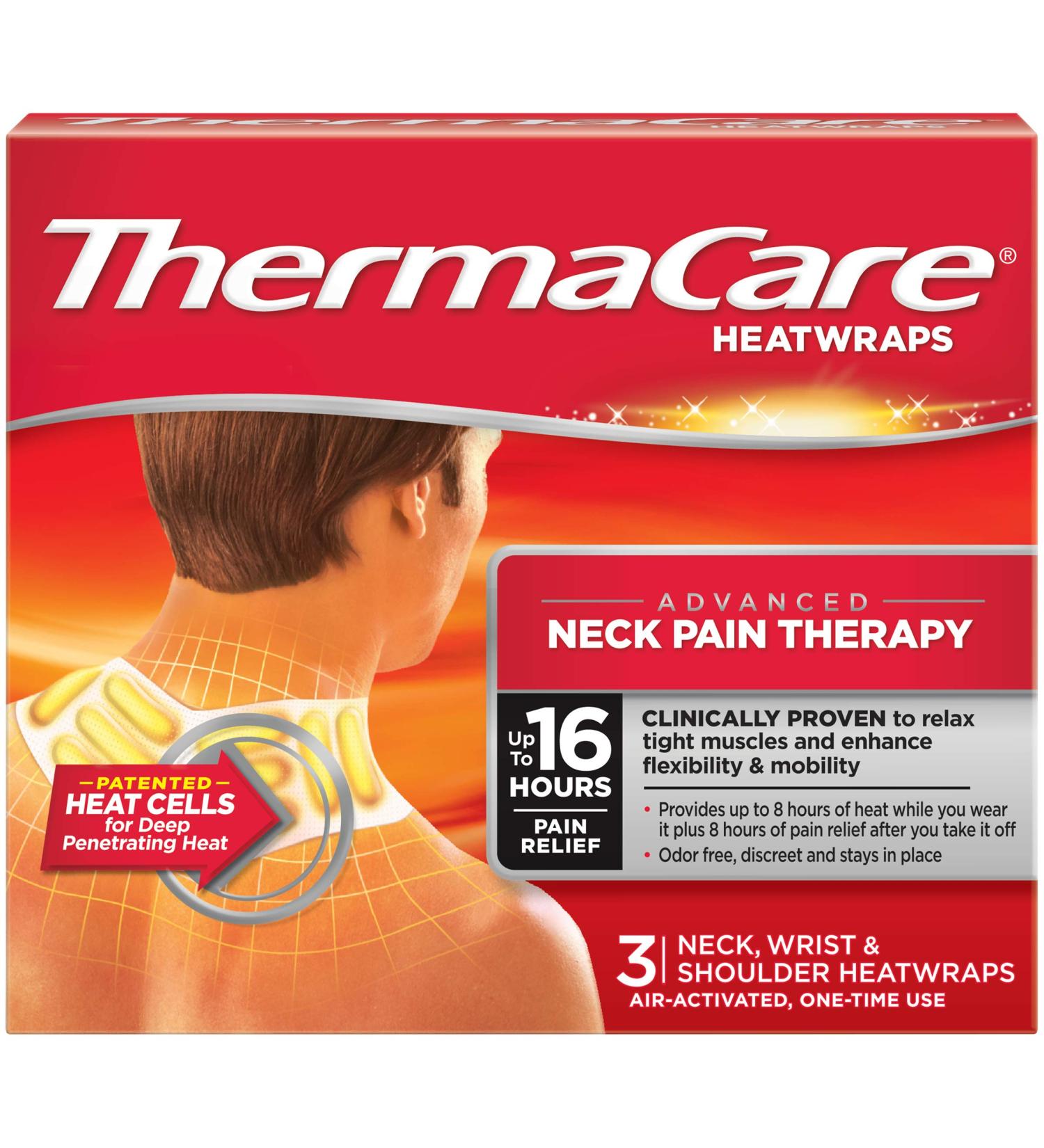 ThermaCare Advanced Neck Pain Therapy - 3 Heatwraps for Neck, Wrist & Shoulder Relief - Buy Online on GoSupps.com