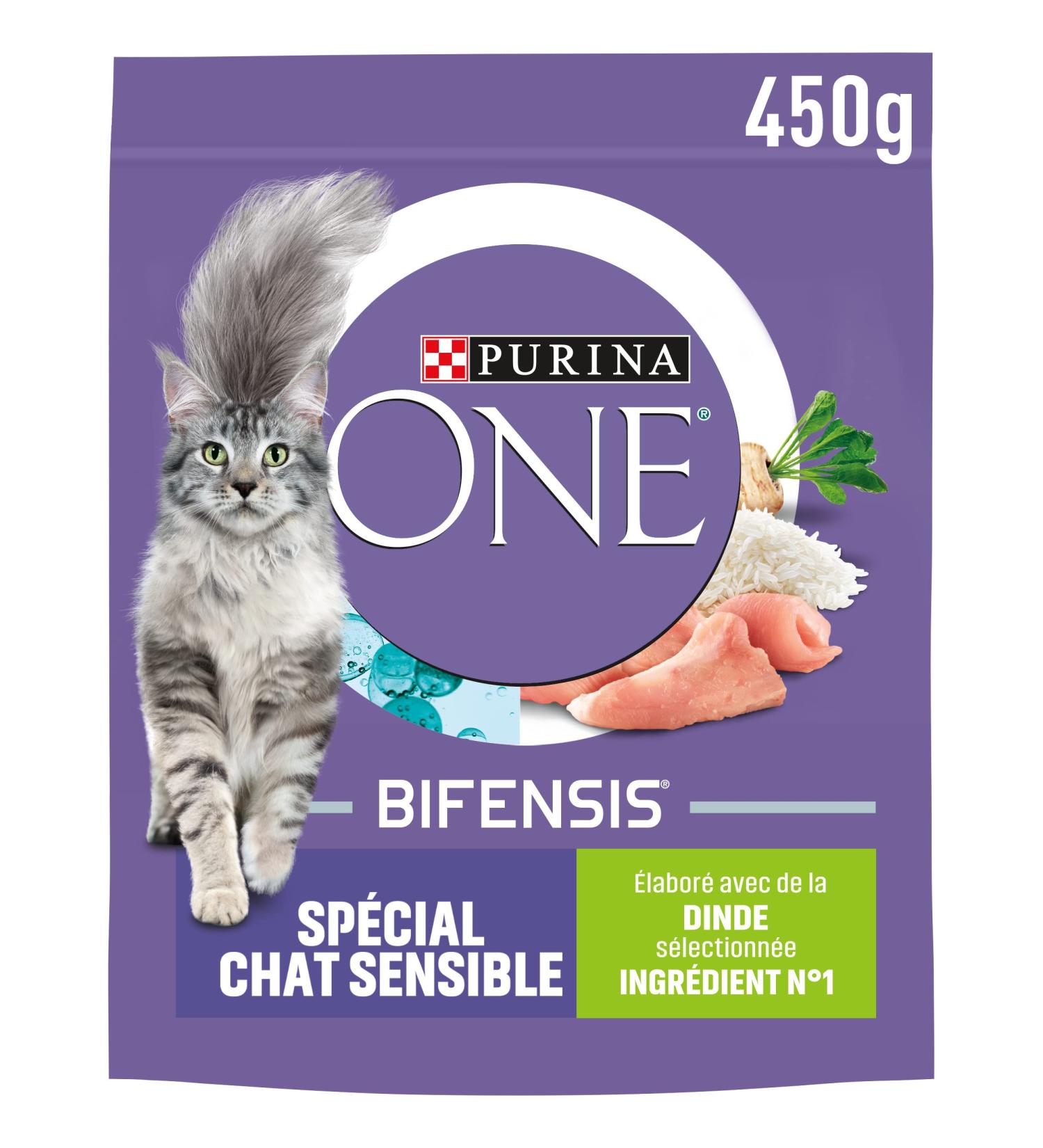 PURINA ONE Bifensis Sensitive Cat Food with Turkey for Adult Cats 450 g Bag | Pack of 10 - Buy Online on GoSupps.com