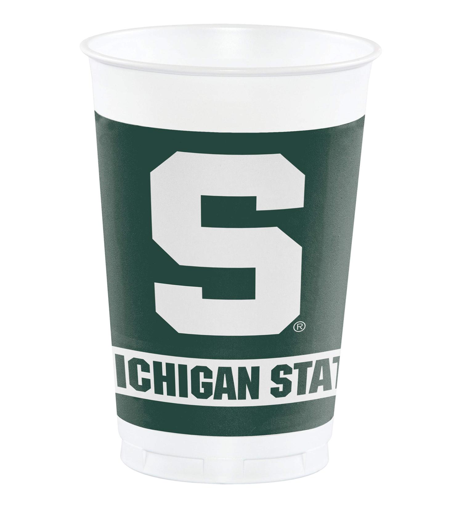Michigan State Spartans 20 oz. Plastic Cups, 8-Count