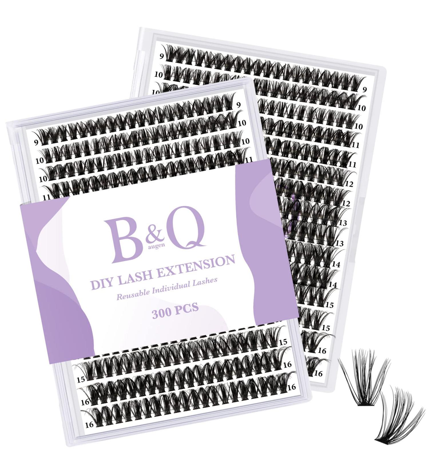 Lash Clusters DIY Individual Lashes 300 PCS False Eyelash Cluster Volume Extensions - D Curl Lash Clusters DIY Extensions at Home (50D-0.07D 9-16MIX) - Buy Online on GoSupps.com