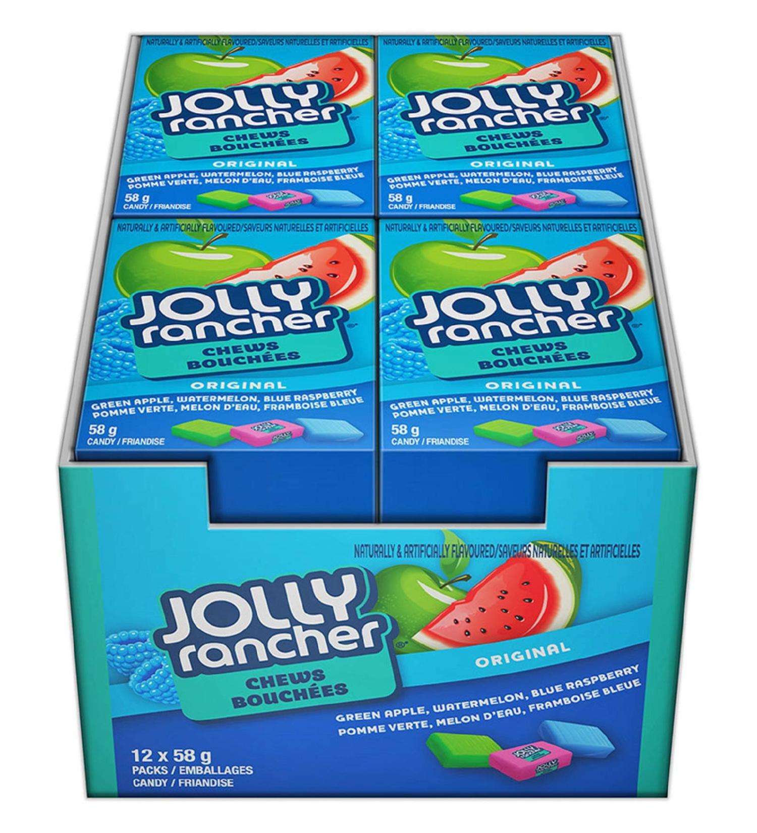 Jolly Rancher Chews Original Candy 58g (Box Of 12 * 58g) Bulk Candy Fruit Chews - Buy Online on GoSupps.com