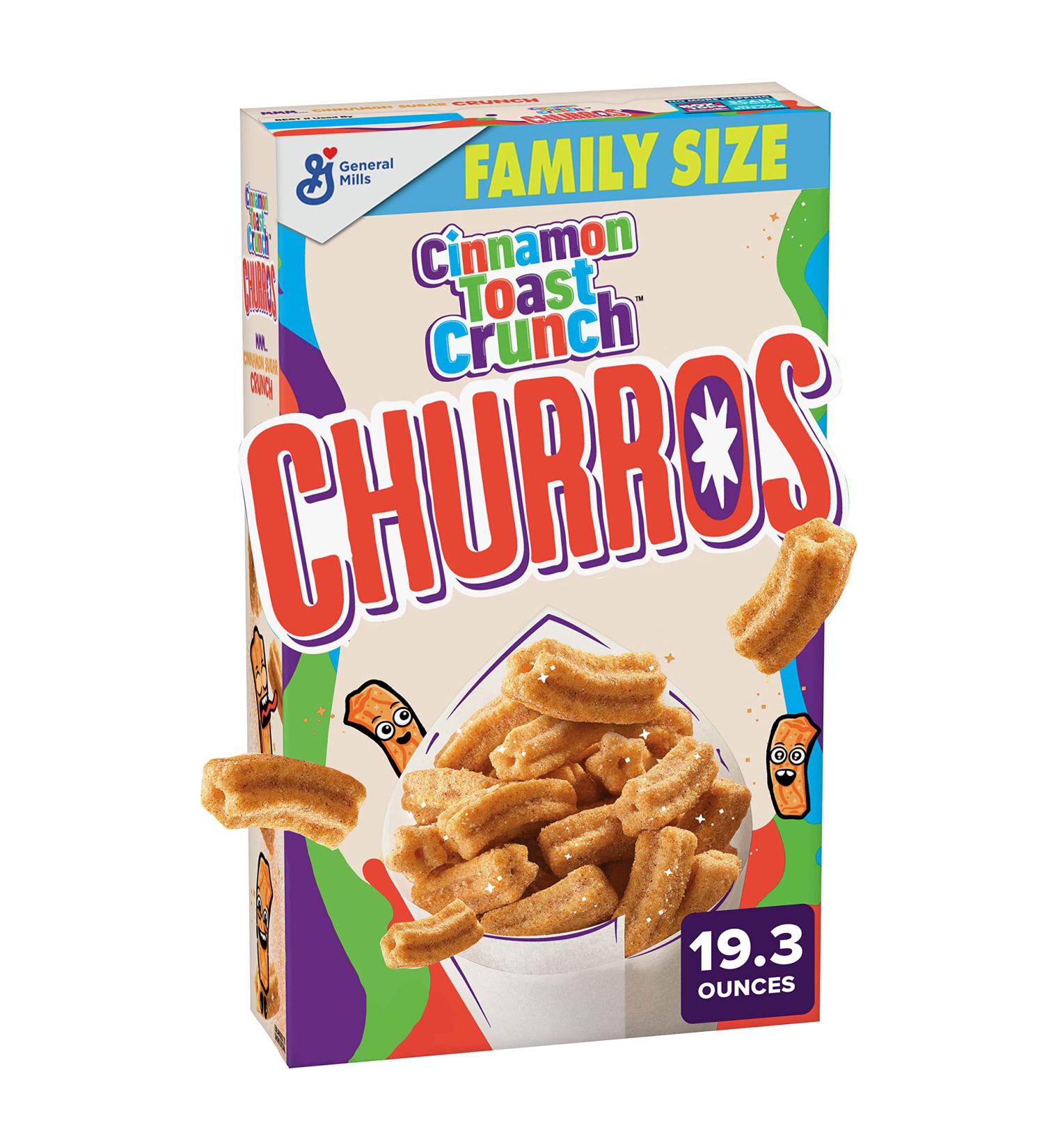 Churros Cinnamon Toast Crunch 19.3 oz Family Size Breakfast Cereal Box - Crispy Cinnamon Flavored Cereal - Buy Online on GoSupps.com