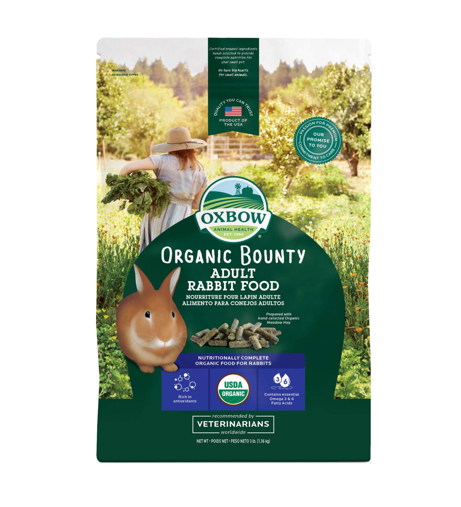 Oxbow Organic Bounty Adult Rabbit Food - All Natural Pellets - 3 lb - Buy Online on GoSupps.com