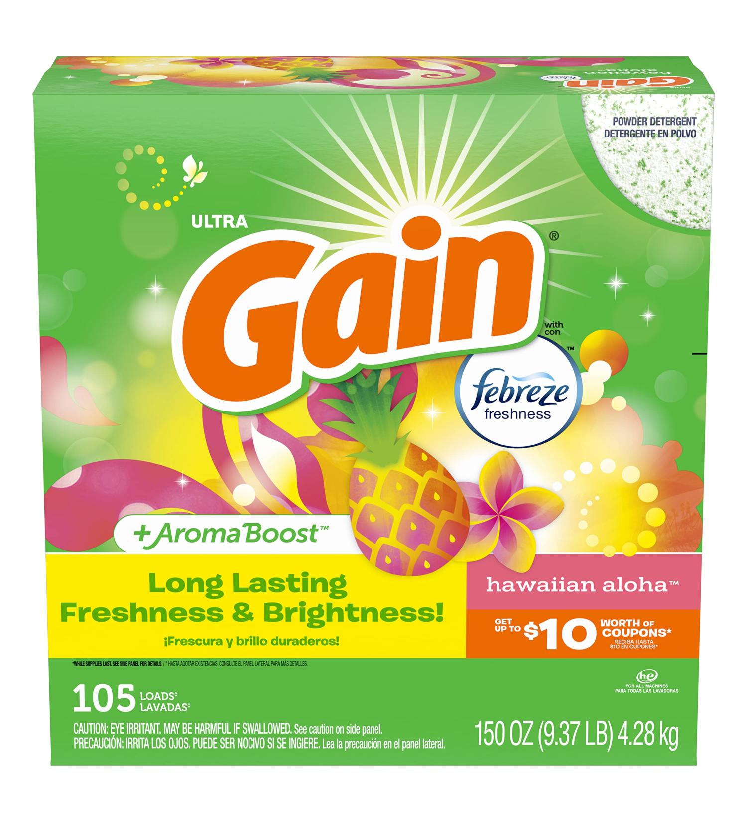 Gain Ultra Powder Laundry Detergent 150 oz - 95 Loads | High Efficiency Laundry Soap - Buy Online on GoSupps.com