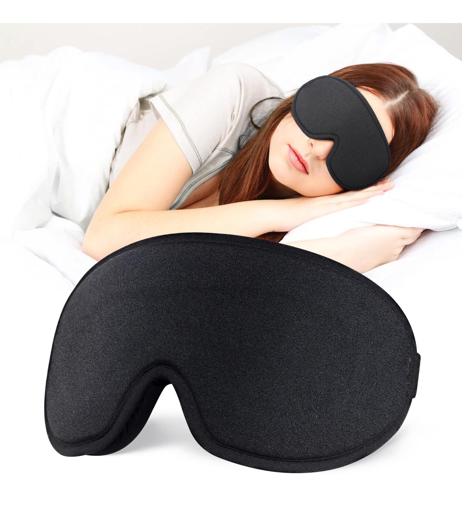 Eye Mask for Sleeping 3D Contoured Cup Sleep Mask for Men Women Soft Breathable Blackout Blindfold Travel Eye Cover Night Sleeping Mask with Adjustable Buckle for Side Sleeper (Black 1 Pack) - Buy Online on GoSupps.com