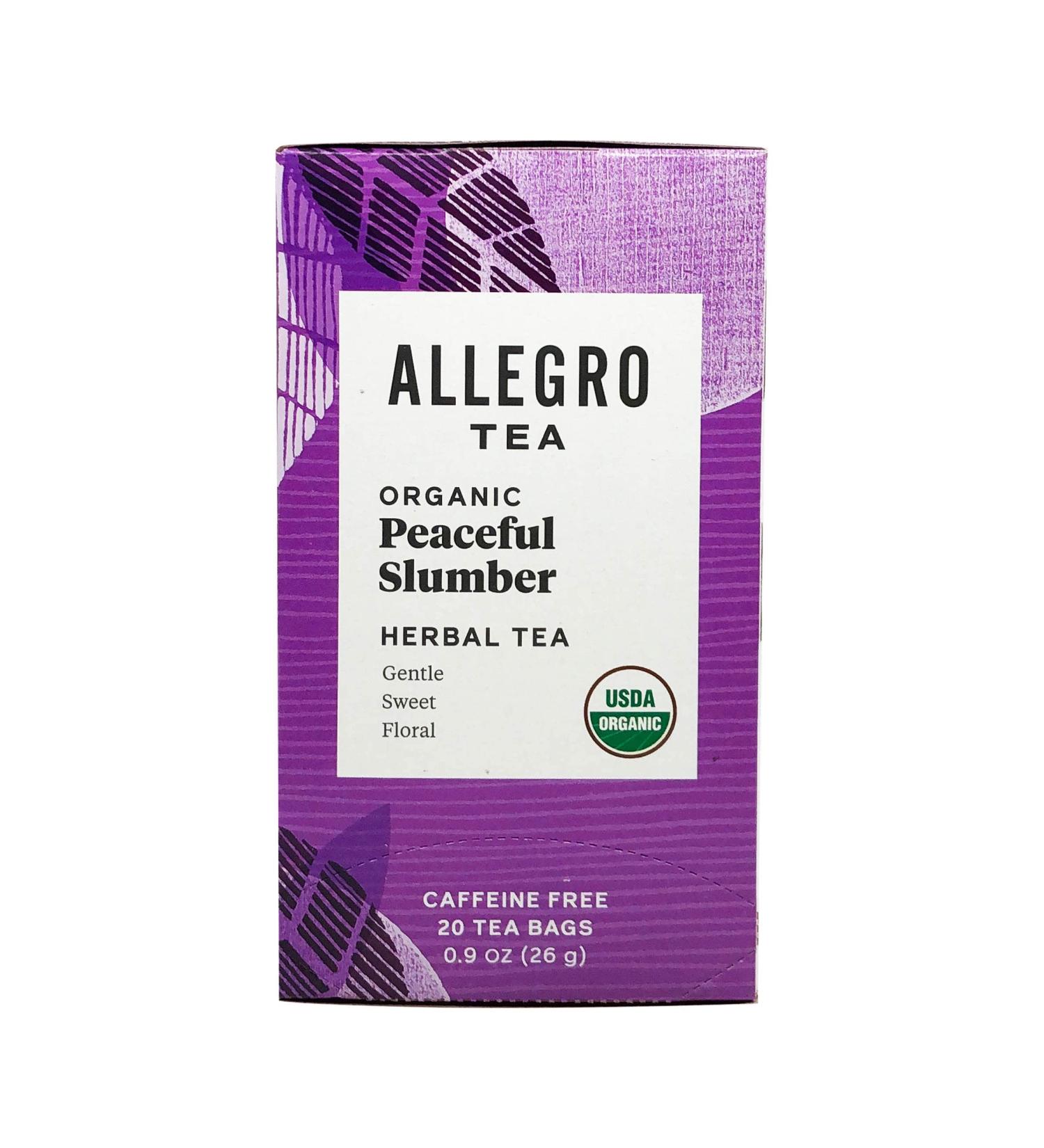 Allegro Tea Organic Peaceful Slumber Tea Bags - 20 ct | Relax and Unwind Naturally - Buy Online on GoSupps.com