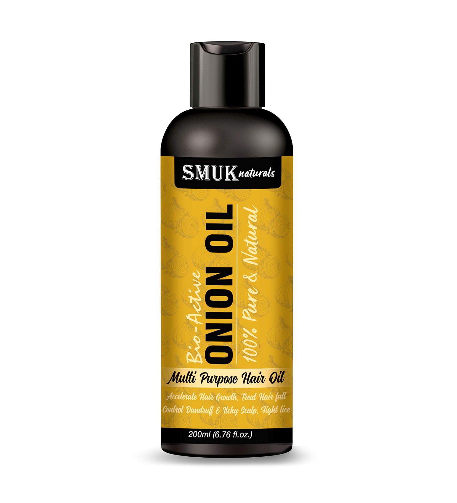 Smuk Onion Oil with Argan Olive Amla Extract for Men & Women 200ml
