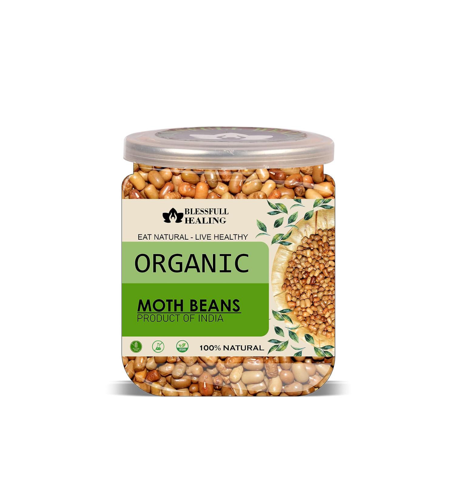 Blessfull Healing Organice Moth Beans 1 lb (453 Gram) - Buy Online on GoSupps.com