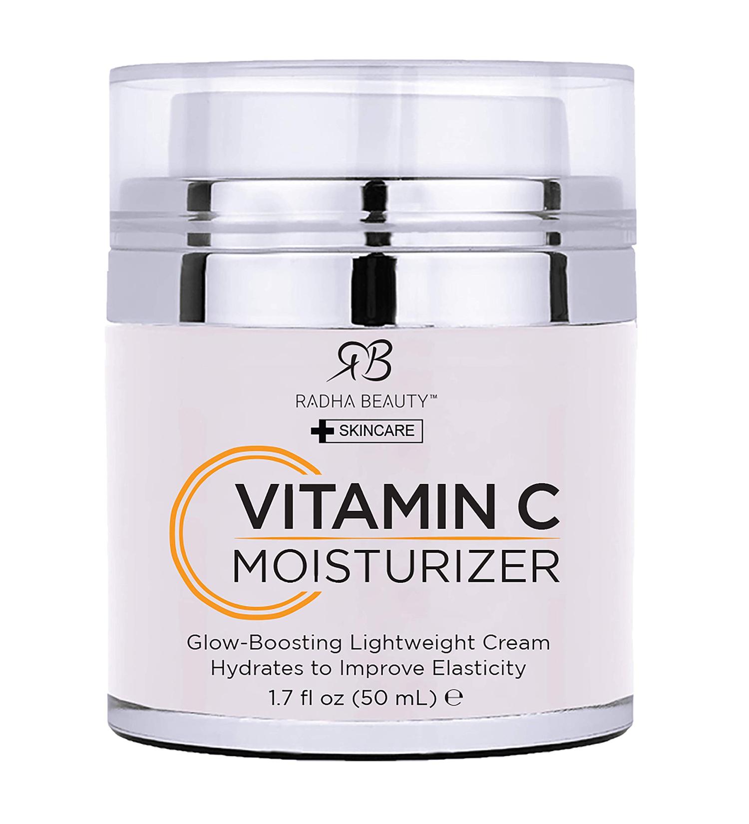 Radha Beauty Glow Boosting Vitamin C Moisturizer - Luxury Anti-Aging & Brightening Cream for Face Neck & Decollete - 1.7 fl oz Suitable for All Skin Types - Buy Online on GoSupps.com