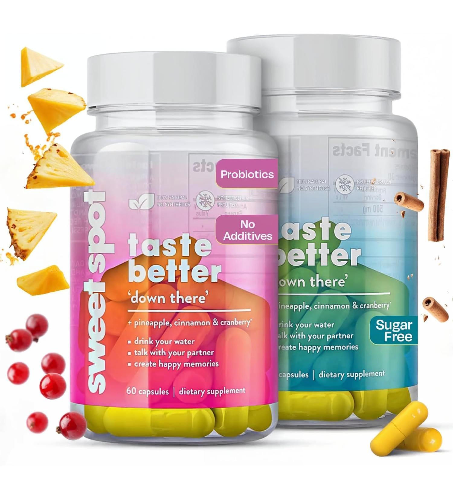 TASTE THE SWEET SPOT Probiotics for Women & Men 2-Pack with Pineapple pH Support 60 Capsules Each - Buy Online on GoSupps.com