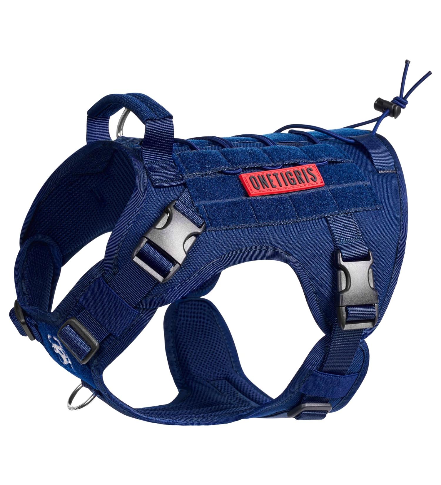 Oneigris Dog Harness - Fire Watcher Tactical Dishes No-Pull 1000D Nylon (M Blue) - Secure & Comfortable for Dogs - Buy Online on GoSupps.com