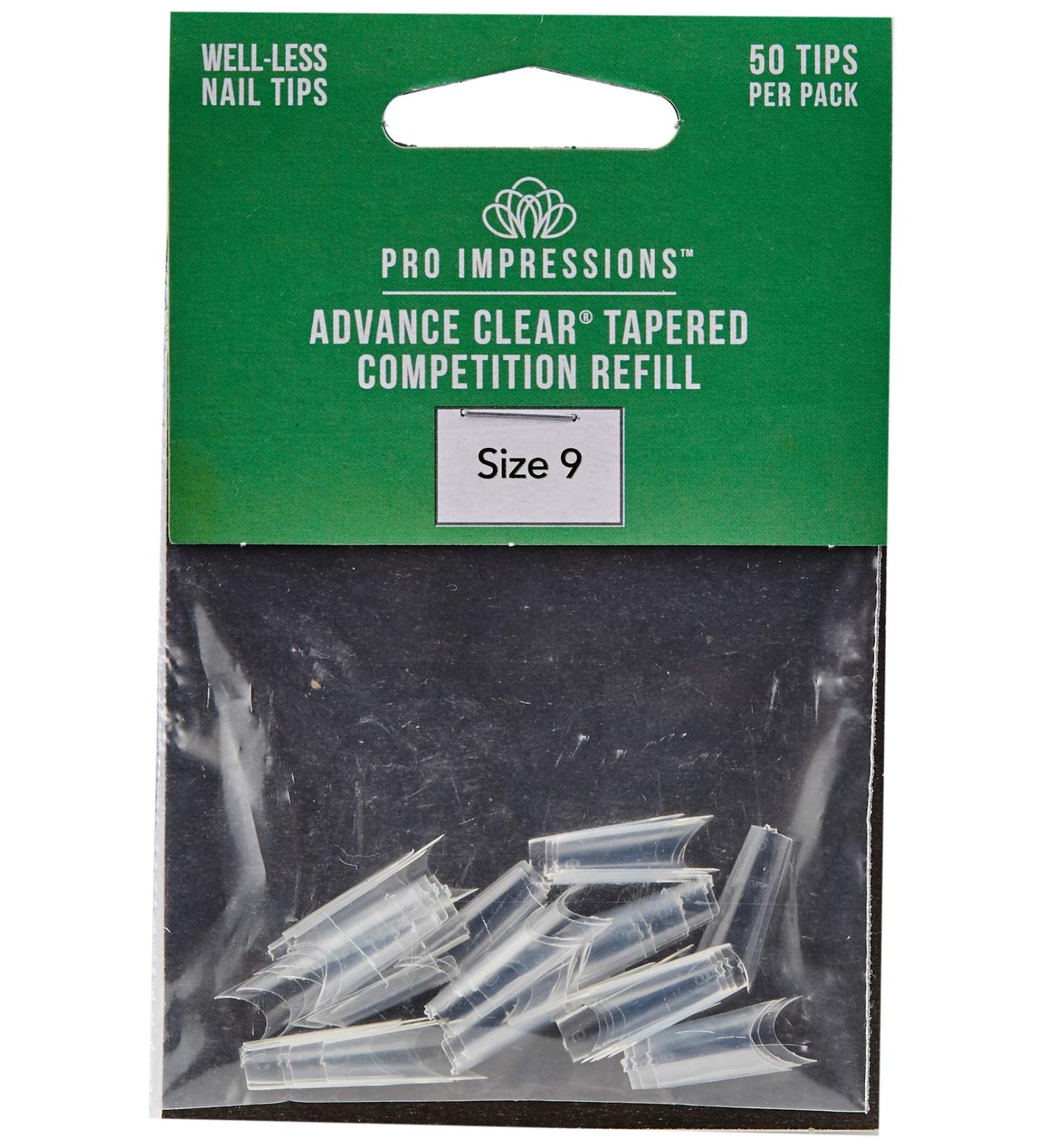 Pro Impressions Advance Clear Tapered Competition 50 Nail Tips Size 9 - Buy Online on GoSupps.com