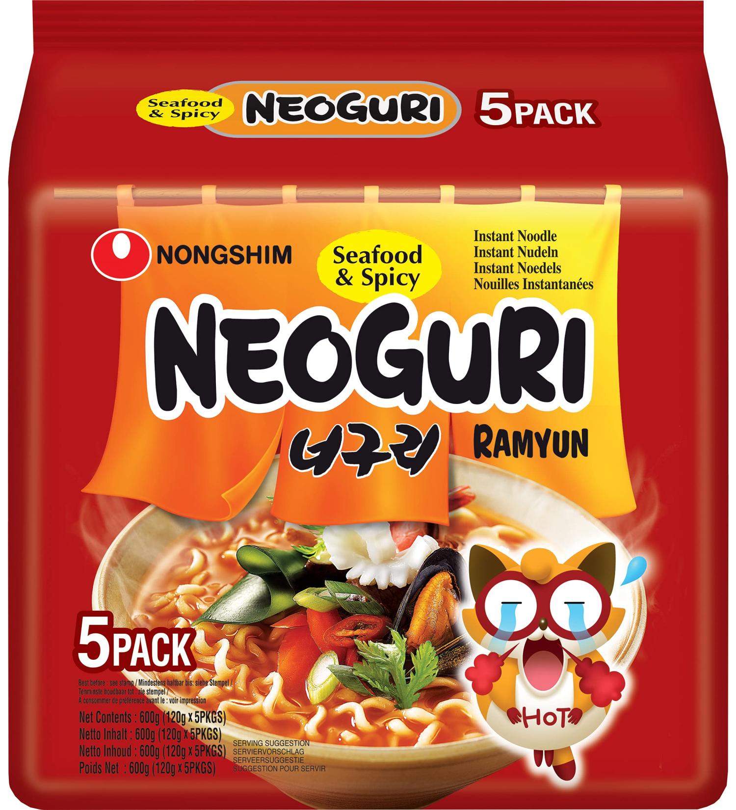 Nongshim Co LTD NONGSHIM Instant noedels Neoguri Ramyun Spicy 5Pack 5 X 120 GR - Buy Online on GoSupps.com