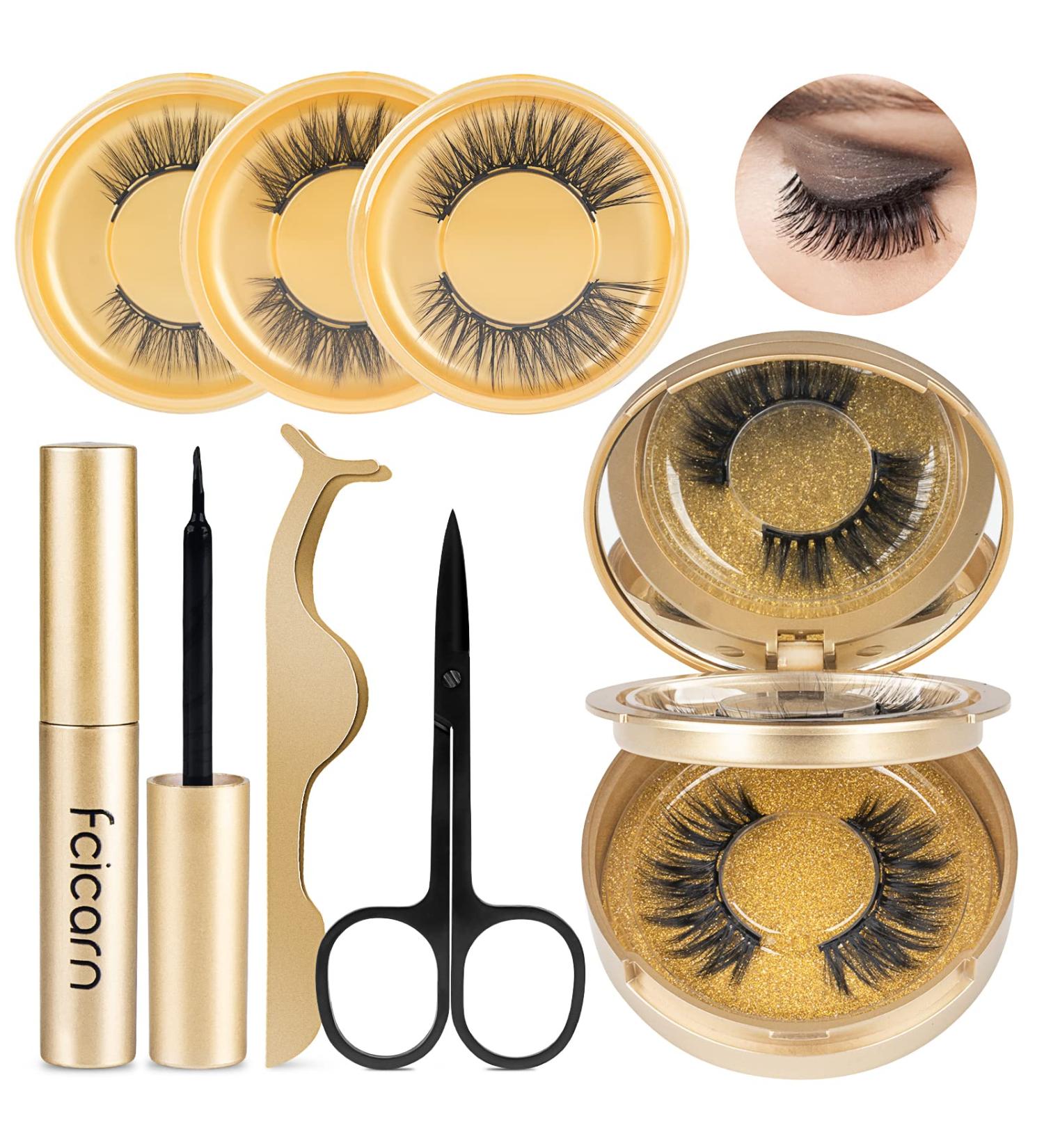 Fcicarn 5 Pairs Magnetic Eyelashes with Eyeliner Kit - Natural Look, Reusable, No Glue Needed - Buy Online on GoSupps.com