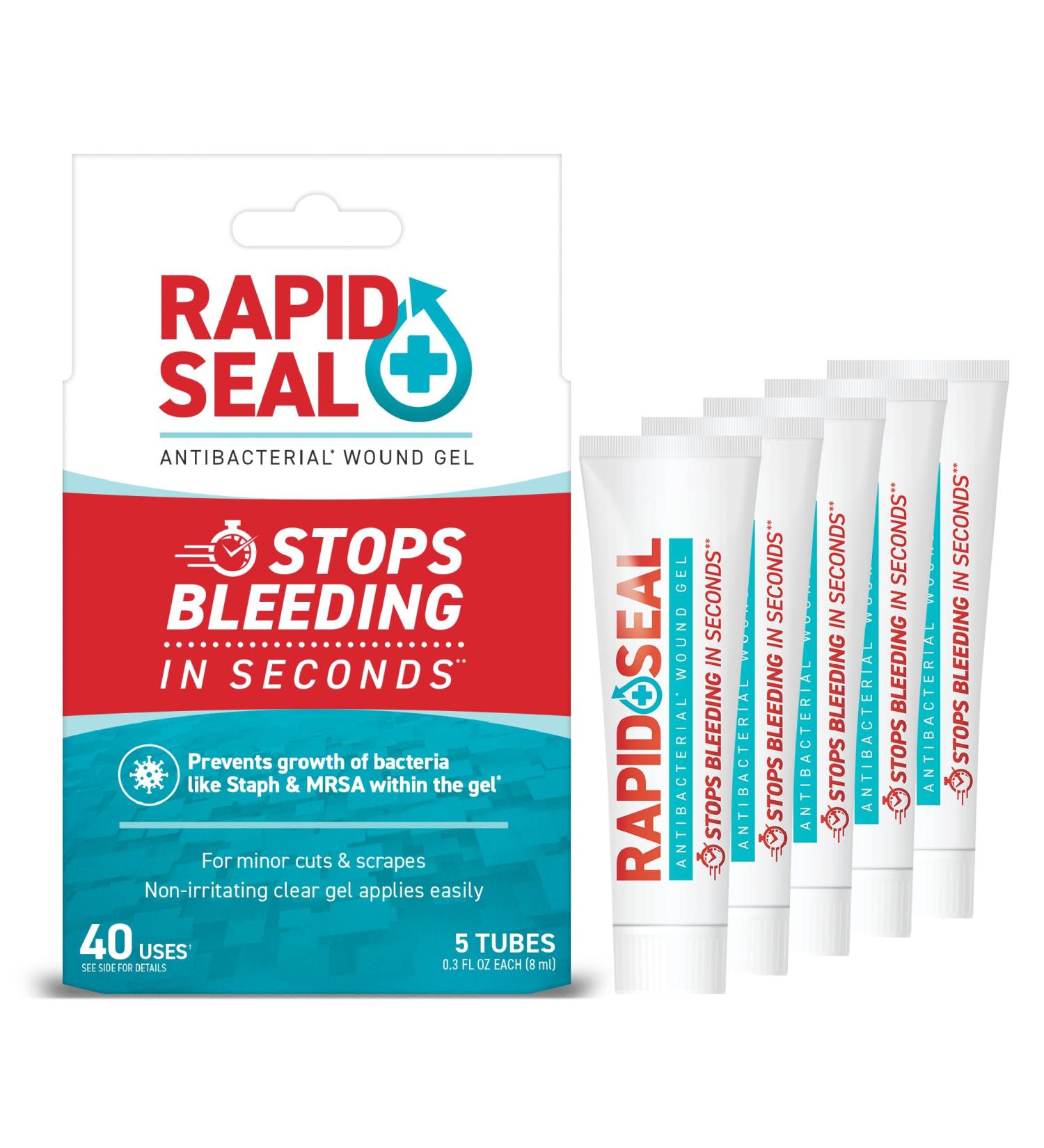 Wound Gel 0.3oz (5 Tubes) | Fast Bleeding Stop for Minor Cuts Scrapes & Razor Nicks - 5 Count - Buy Online on GoSupps.com