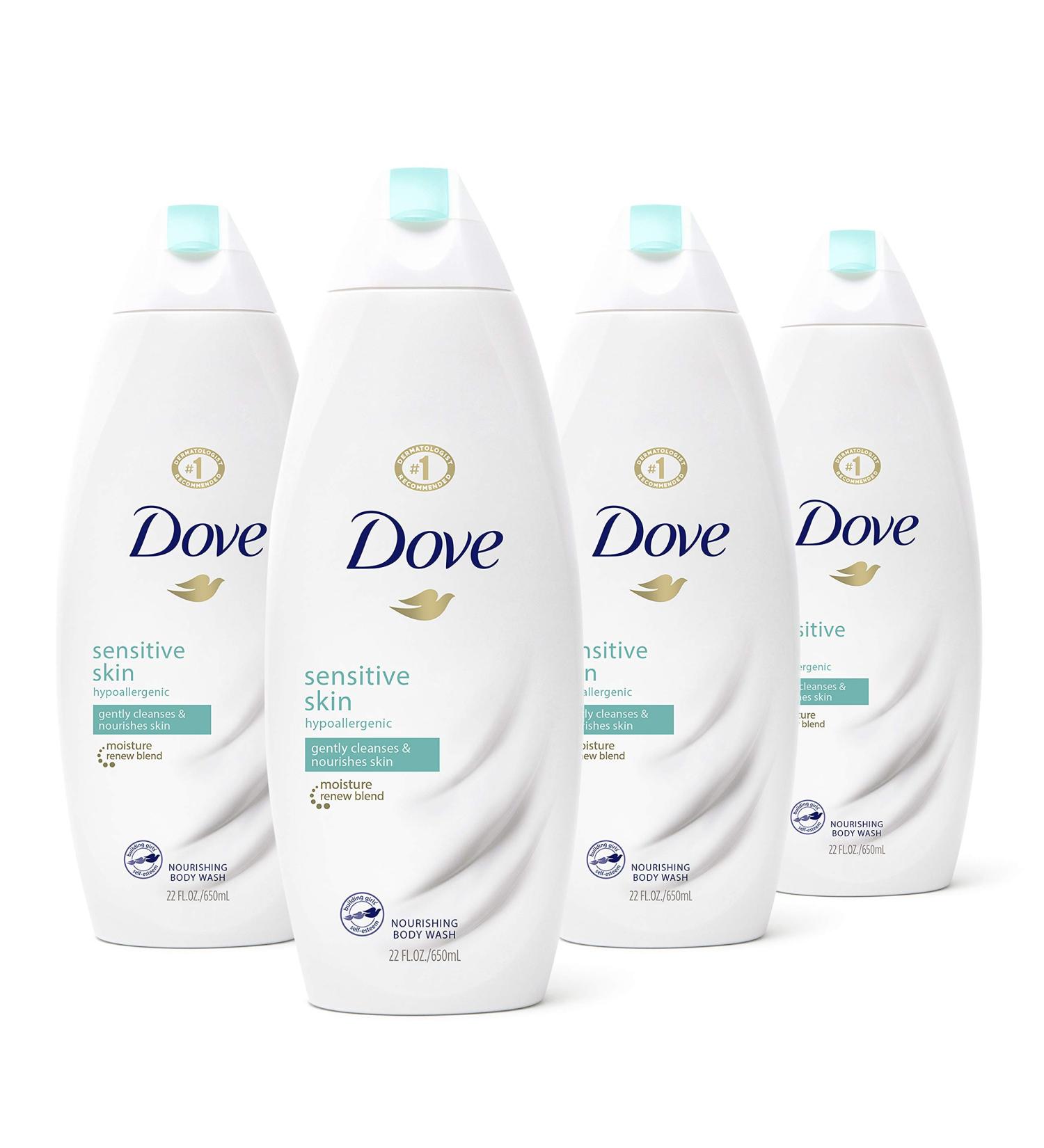 Dove Sulfate-Free Hypoallergenic Body Wash 22 Fl Oz (Pack of 4) - Gentle on Sensitive Skin - Buy Online on GoSupps.com