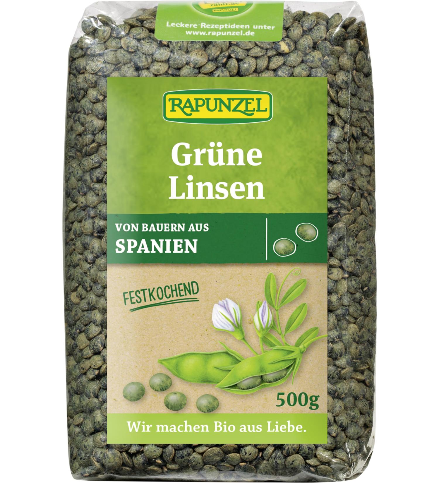 Rapunzel Organic Lentils Green (6 x 500 gr) 500 g (Pack of 6)