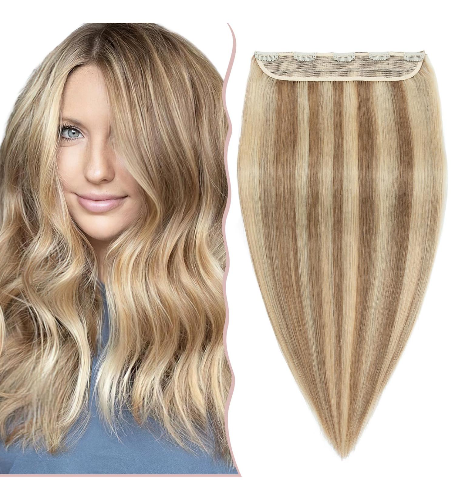 20 inches SEGO One Piece Clip in Remy Real Hair Extensions Human Hair THICK #12/613 Golden Brown&Bleach Blonde Hairpieces for Women 3/4 Full Head Straight (95g) - Buy Online on GoSupps.com