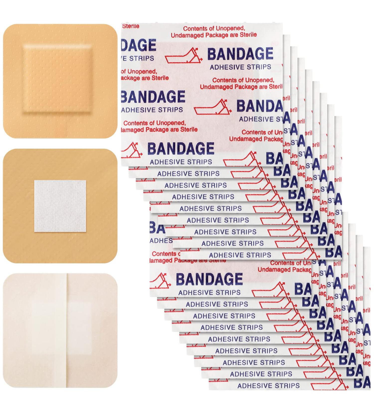 200 Tan Adhesive Spots Bandages - Flexible Fabric, Non Latex, Knuckle Fingertip Bandages for Wound Care - Discreet First Aid Solution - Buy Online on GoSupps.com