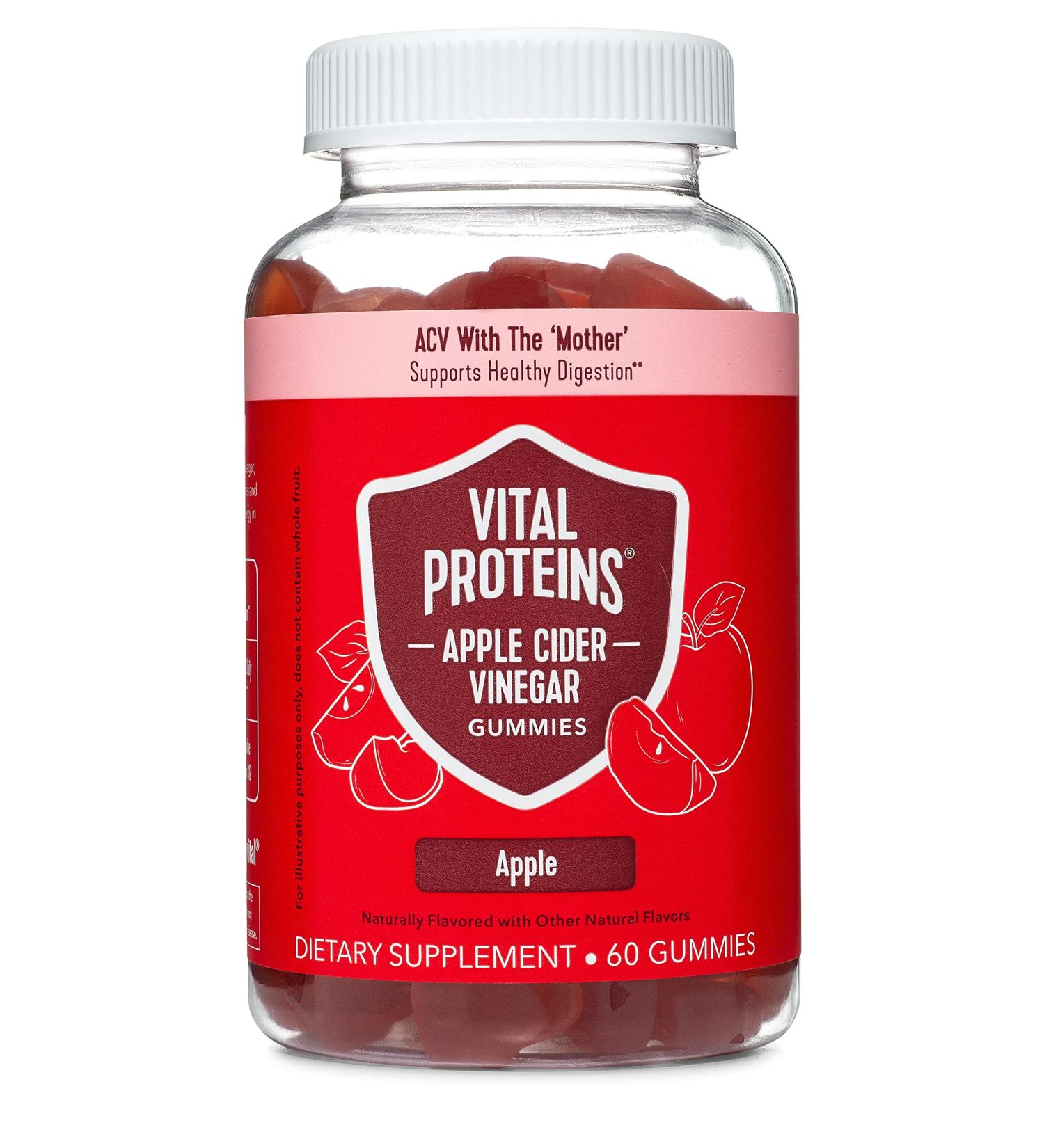 Vital Proteins Apple Cider Vinegar Gummies - 60 Count | All-Natural Wellness - Buy Online on GoSupps.com