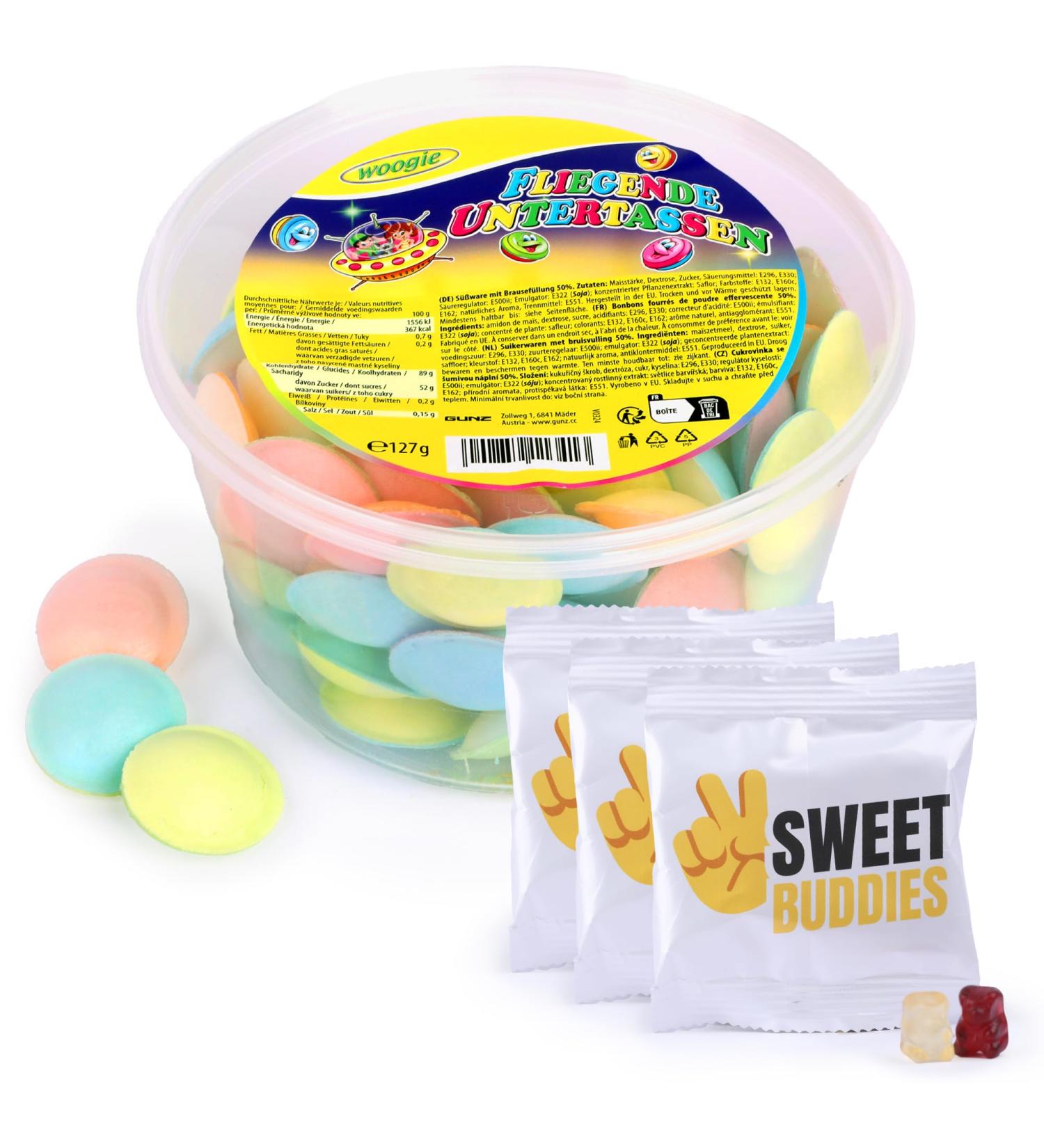 Woogie Soucoupes volantes 127g env. 100 pi ces - OVNIs effervescents multicolores en gaufrettes de papier alimentaire - Friandises r tro cultes pour f tes anniversaires d'enfants & classes d' cole - Buy Online on GoSupps.com