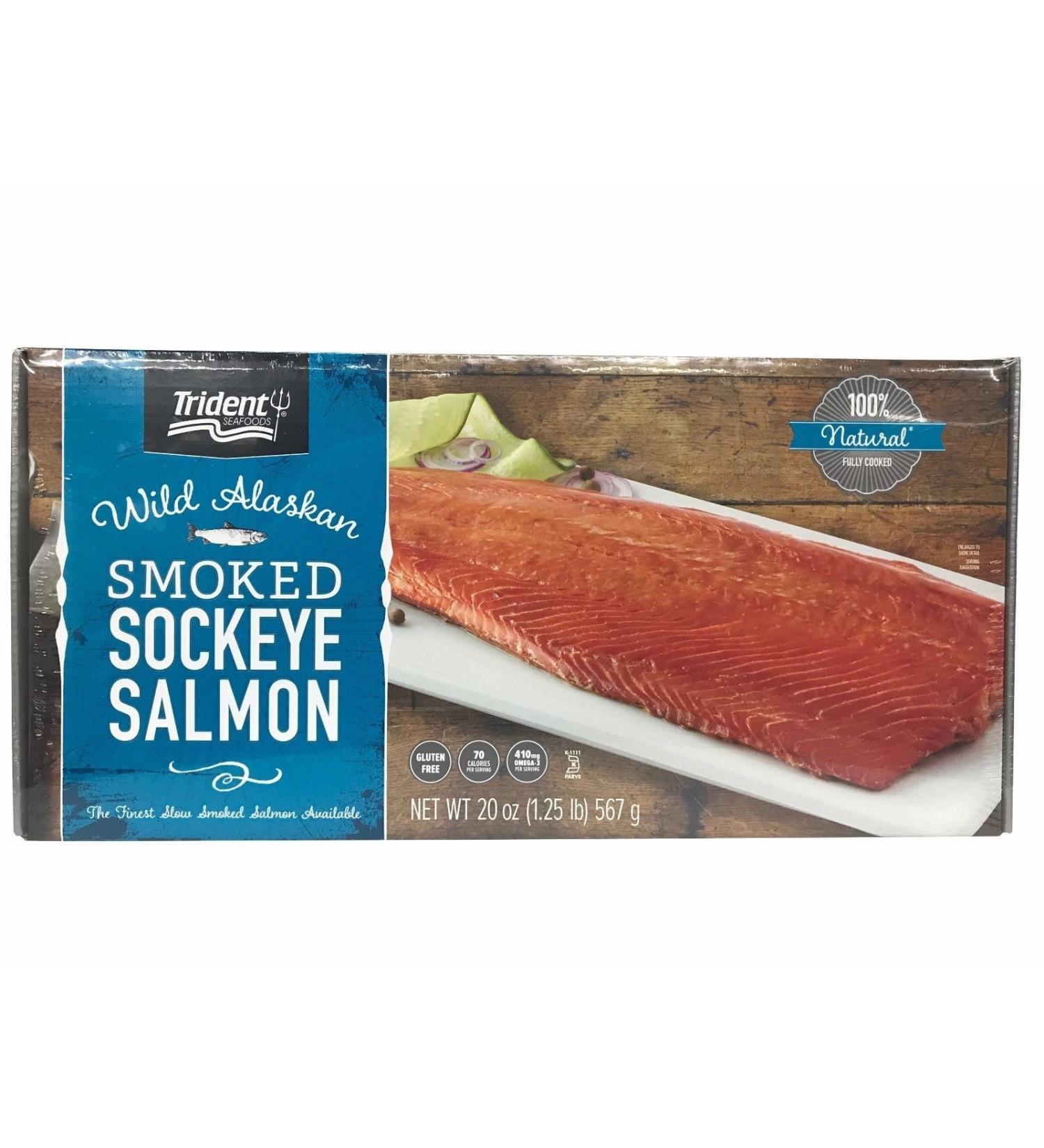 Trident Wild Alaskan Smoked Sockeye Salmon - 567g | Premium Quality 20 Oz Fillet - Buy Online on GoSupps.com