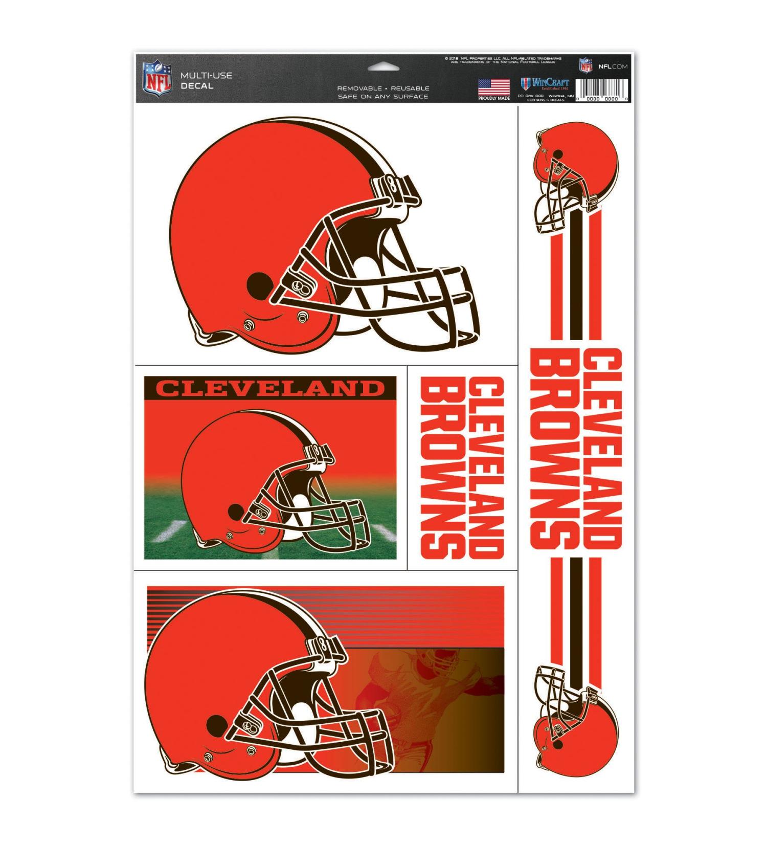 NFL Cleveland Browns Ultra Sticker Sheet 11" x 17" Team Color