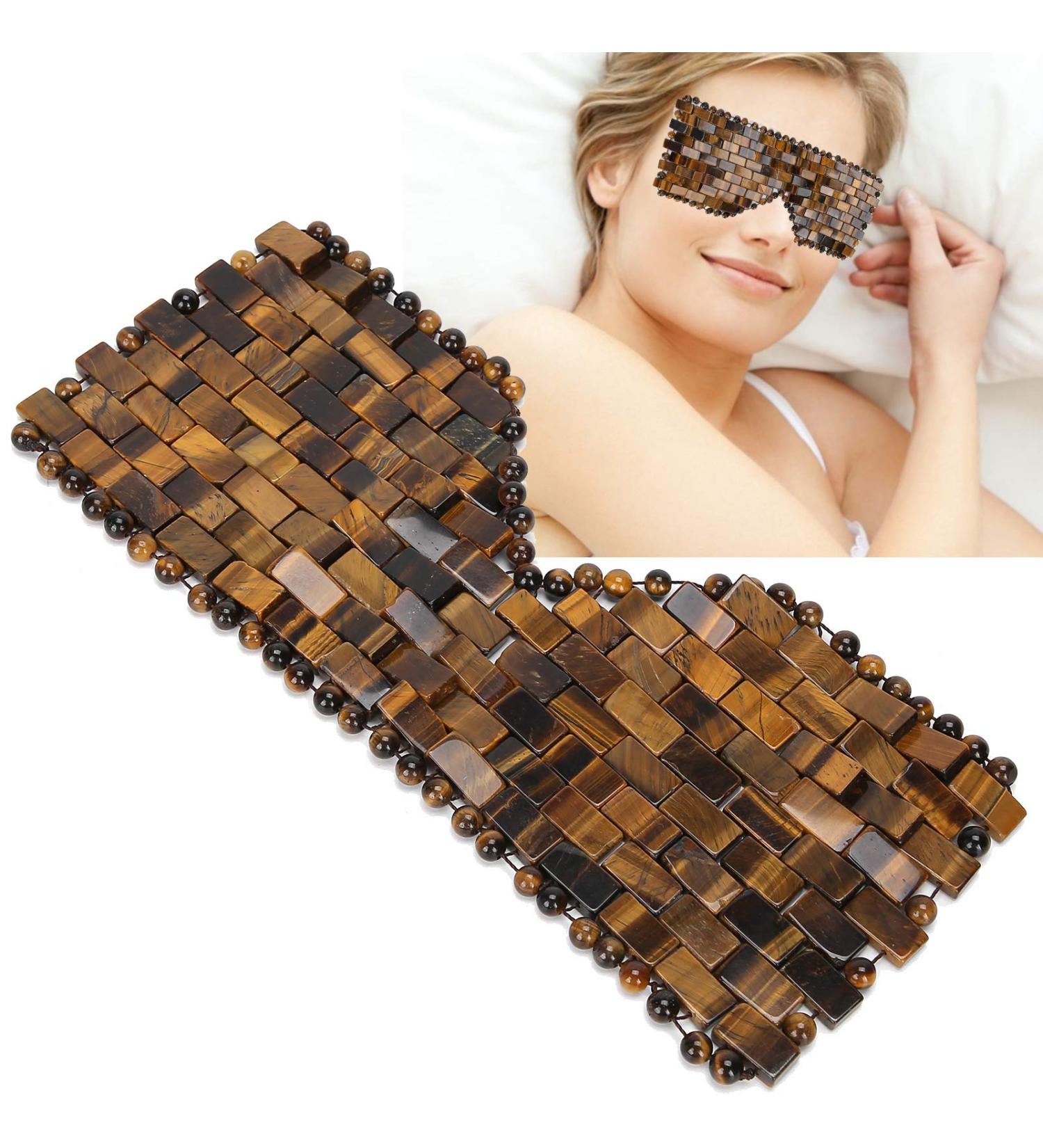 Natural Jadestone Eye Mask - Tiger Eye Mini Massager for Soothing Eye Circle Relaxation and Care - Buy Online on GoSupps.com