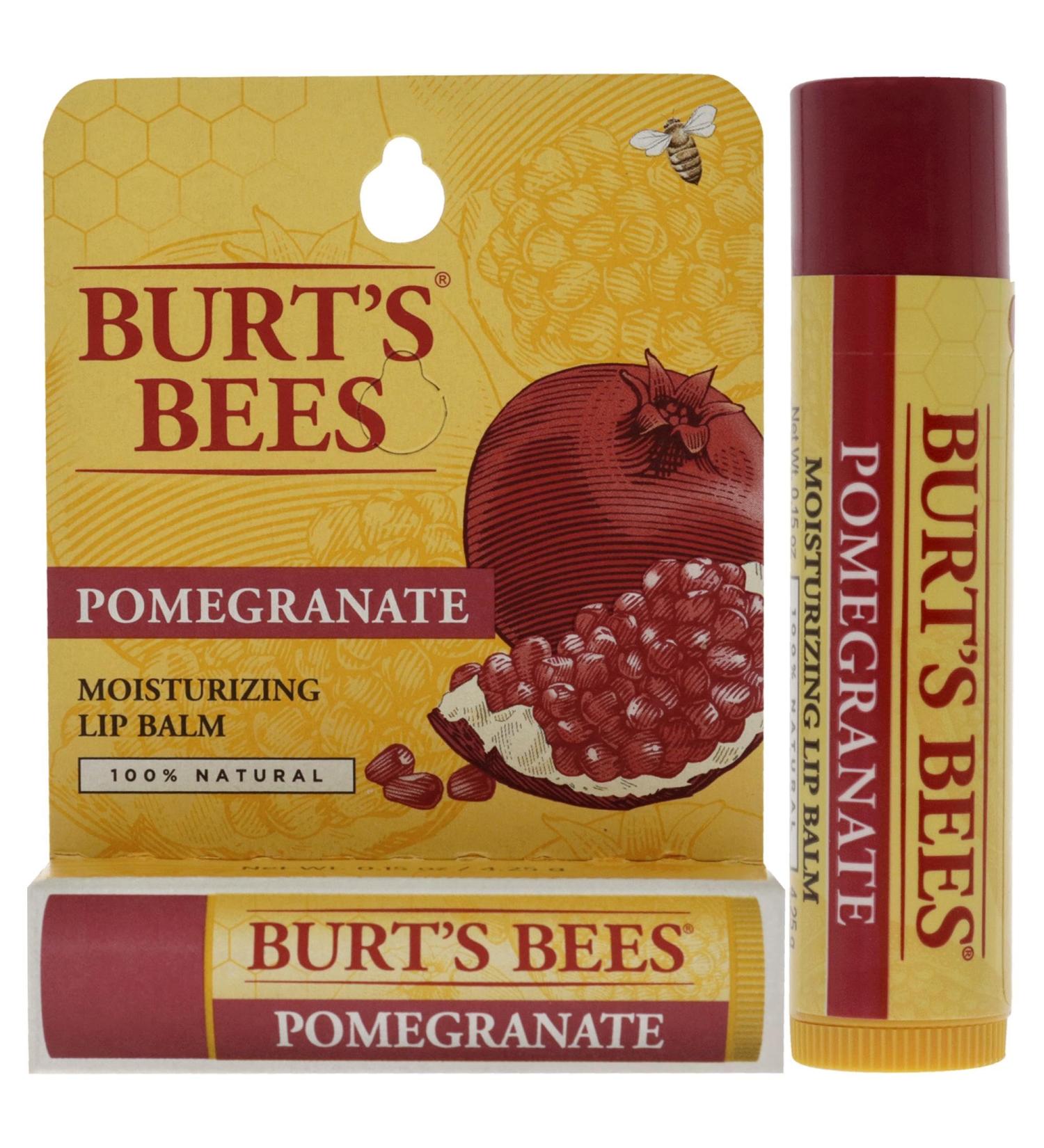 Burt's Bees Pomegranate Oil Lip Balm - 0.15 oz | Natural Moisturizing & Nourishing Lip Care - Shop Internationally - Buy Online on GoSupps.com