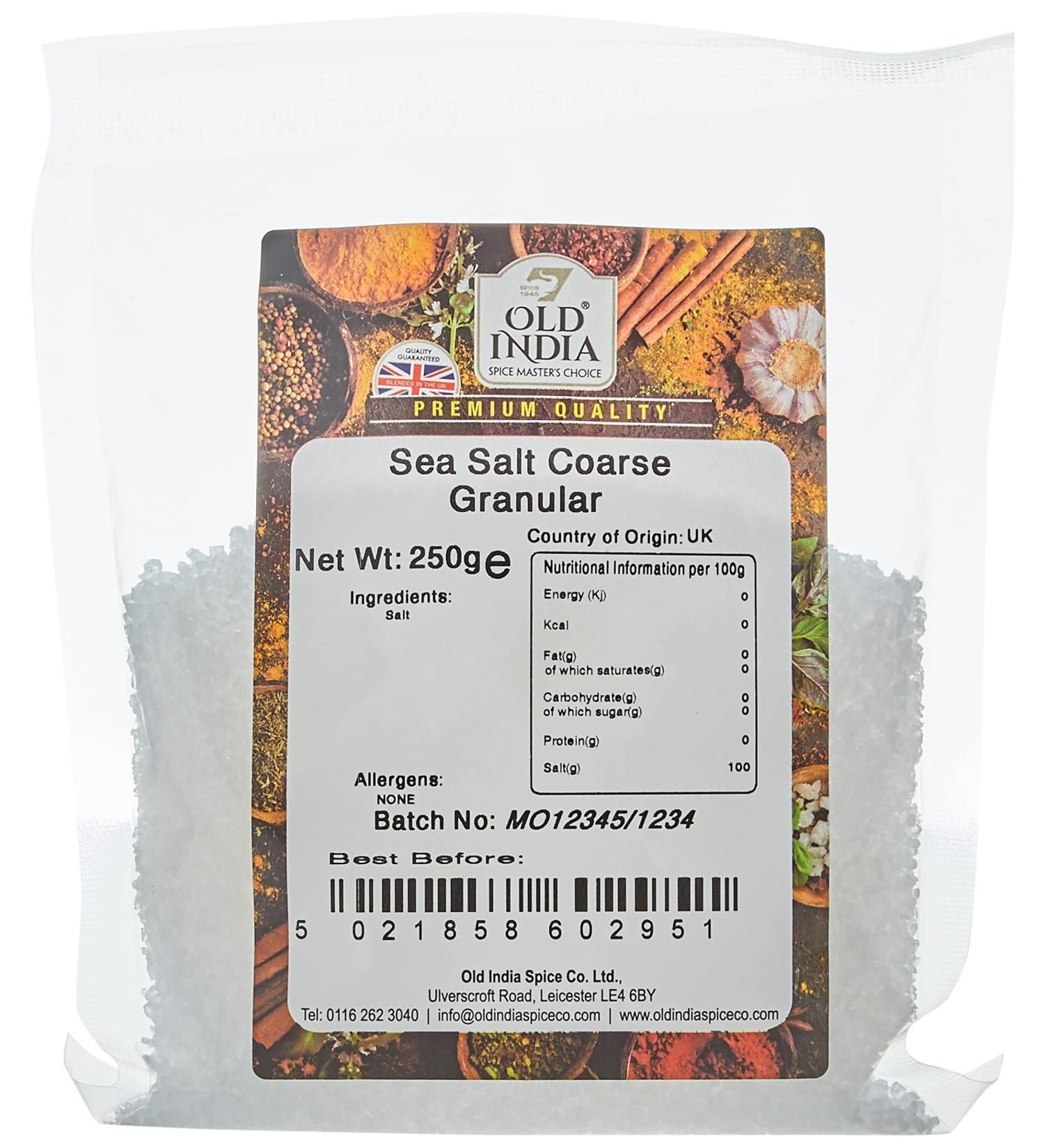 Old India Sea Salt Coarse Granular 250g - Premium Quality Sea Salt - Buy Online on GoSupps.com